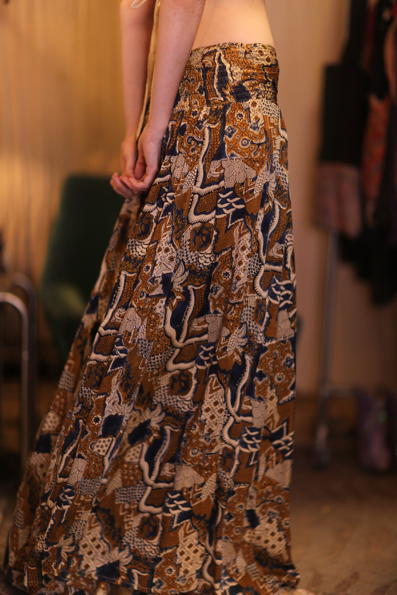 SILK WIDE LEGS LONG PANTS RUBY BITAK