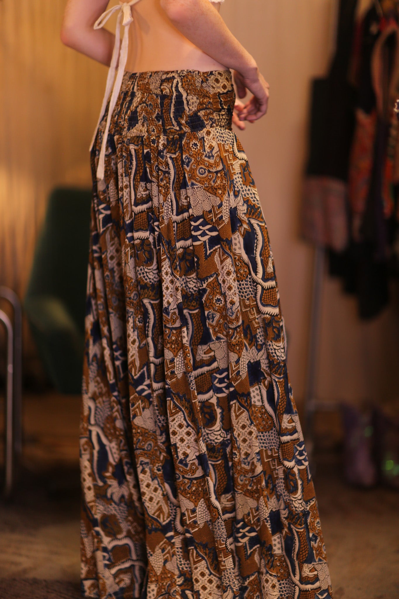 SILK WIDE LEGS LONG PANTS RUBY BITAK