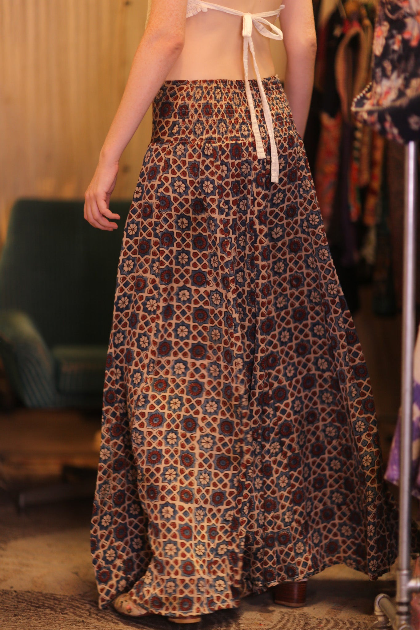SILK WIDE LEG LONG PANTS RUBY MHANKWET