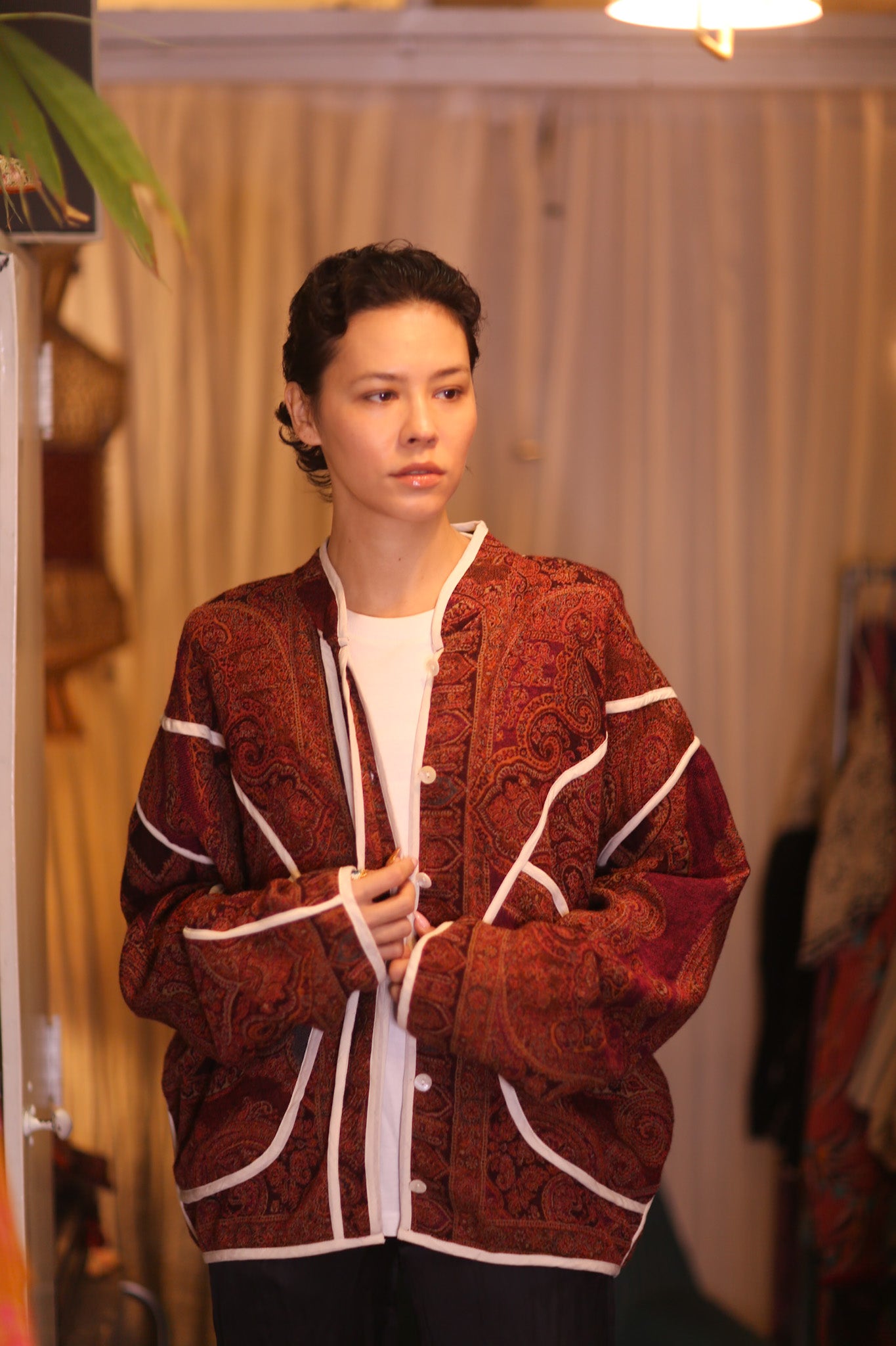 JACKET PATTERN EMBROIDERED SHAWL COTTON WOOL KADIPAR