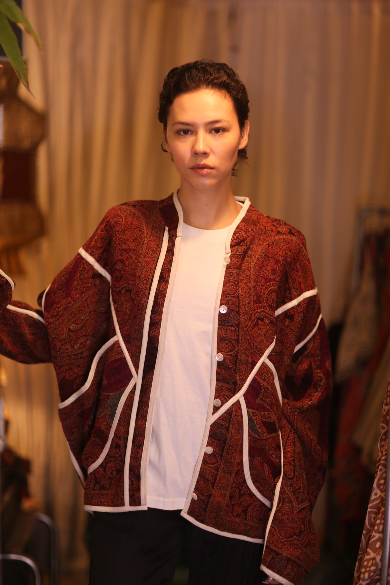 JACKET PATTERN EMBROIDERED SHAWL COTTON WOOL KADIPAR