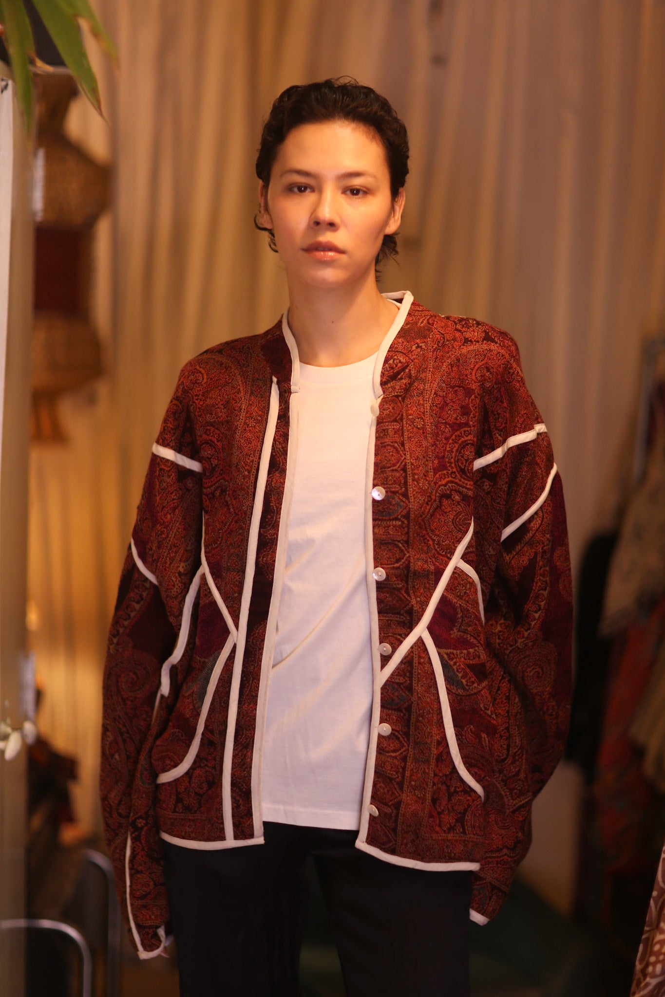 JACKET PATTERN EMBROIDERED SHAWL COTTON WOOL KADIPAR