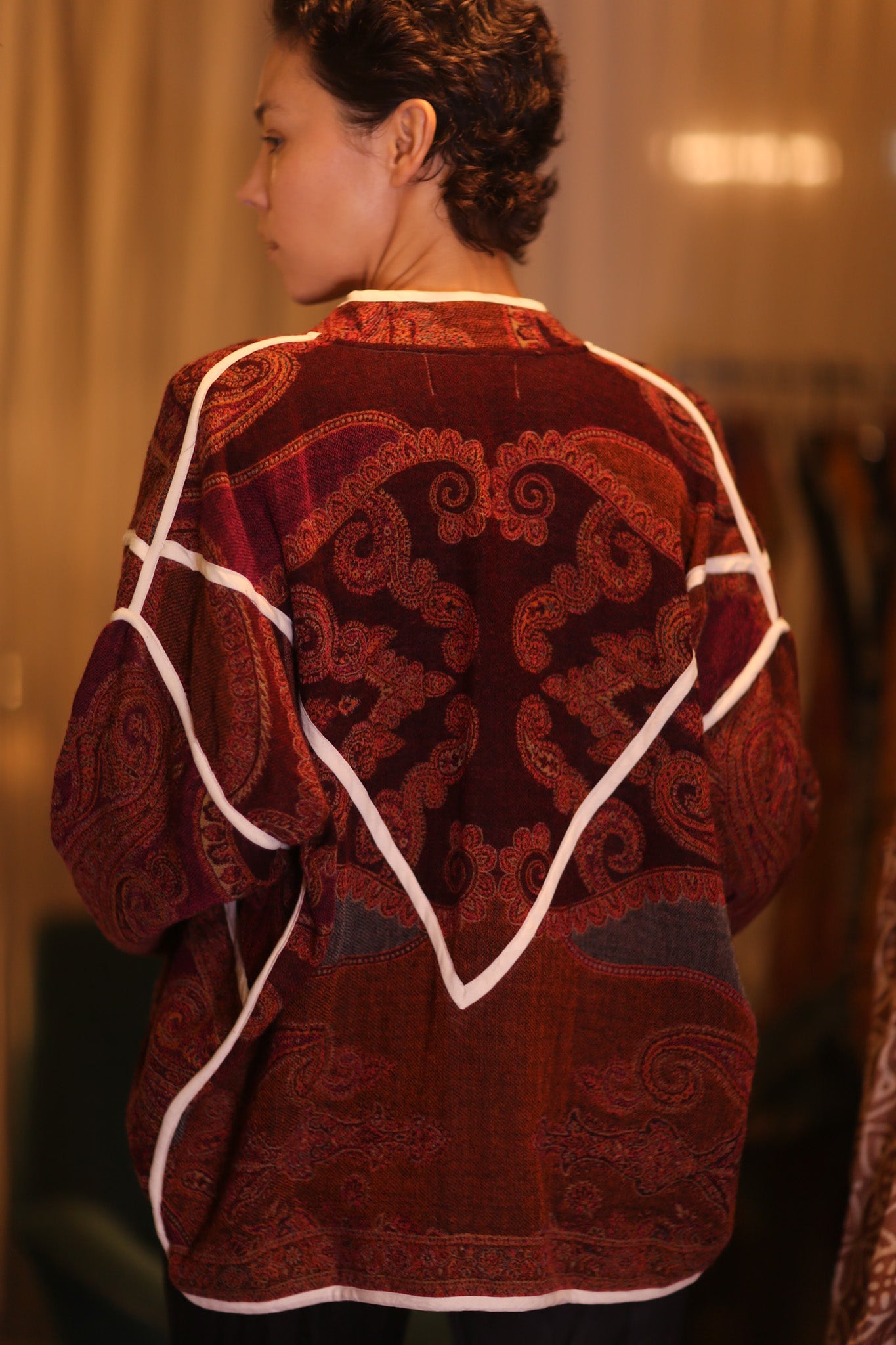 JACKET PATTERN EMBROIDERED SHAWL COTTON WOOL KADIPAR