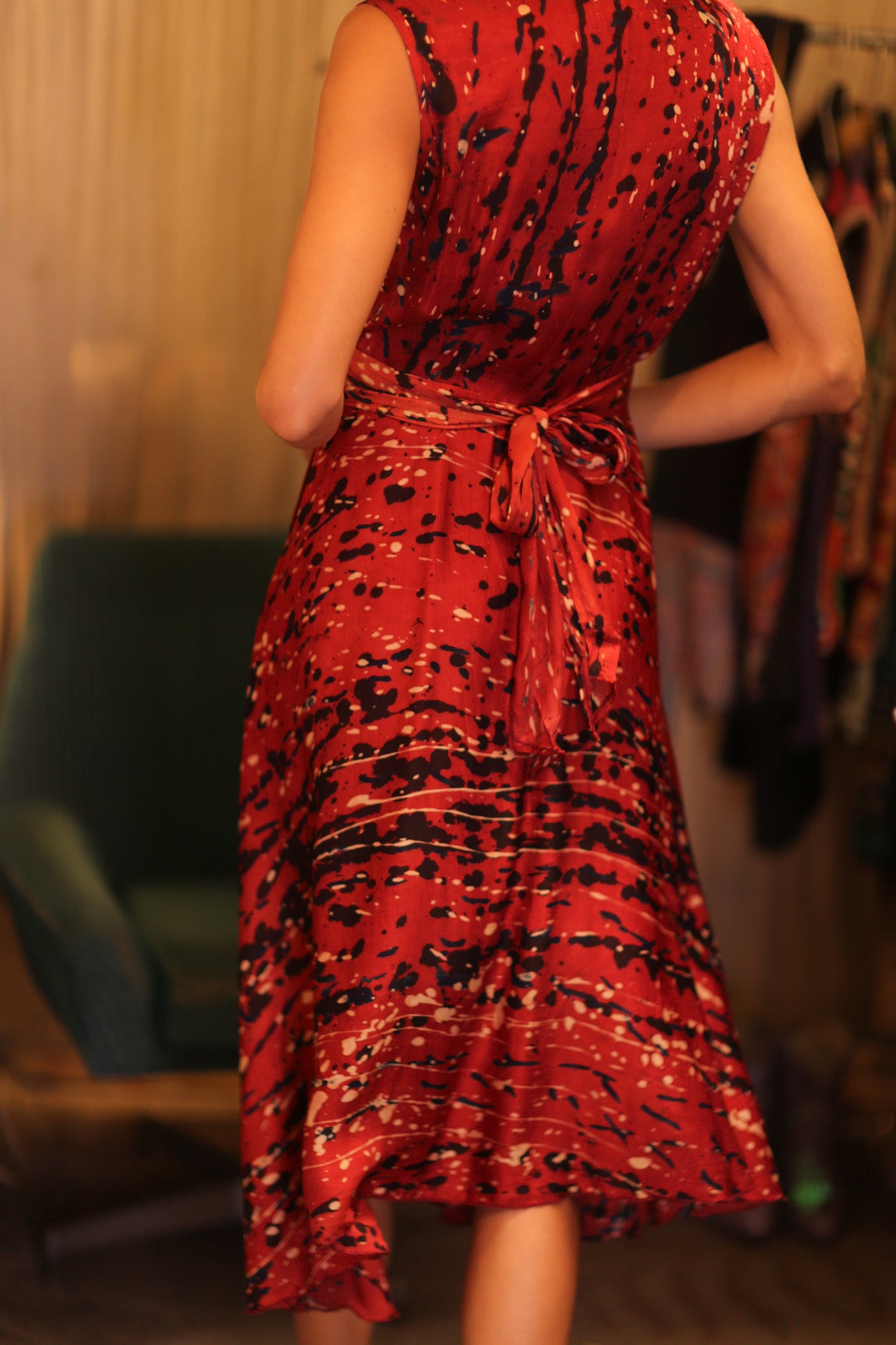 SILK WRAP DRESS GABRIELE  SCARLET
