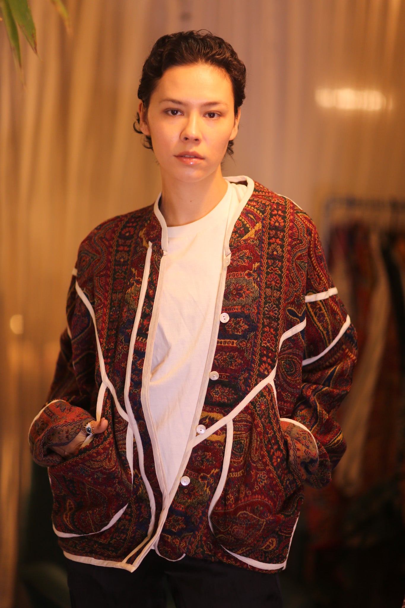 JACKET PATTERN EMBROIDERED SHAWL COTTON WOOL LEH