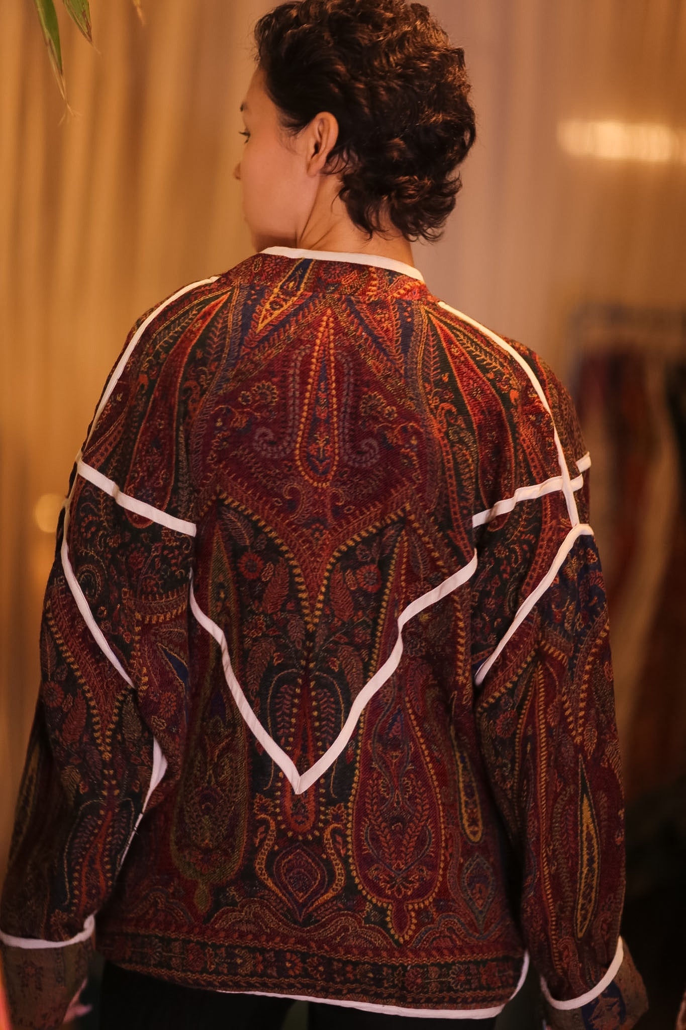 JACKET PATTERN EMBROIDERED SHAWL COTTON WOOL LEH