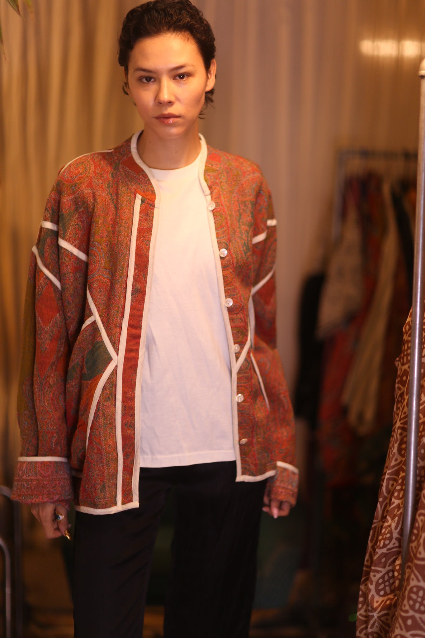 JACKET PATTERN EMBROIDERED SHAWL COTTON WOOL CHAN