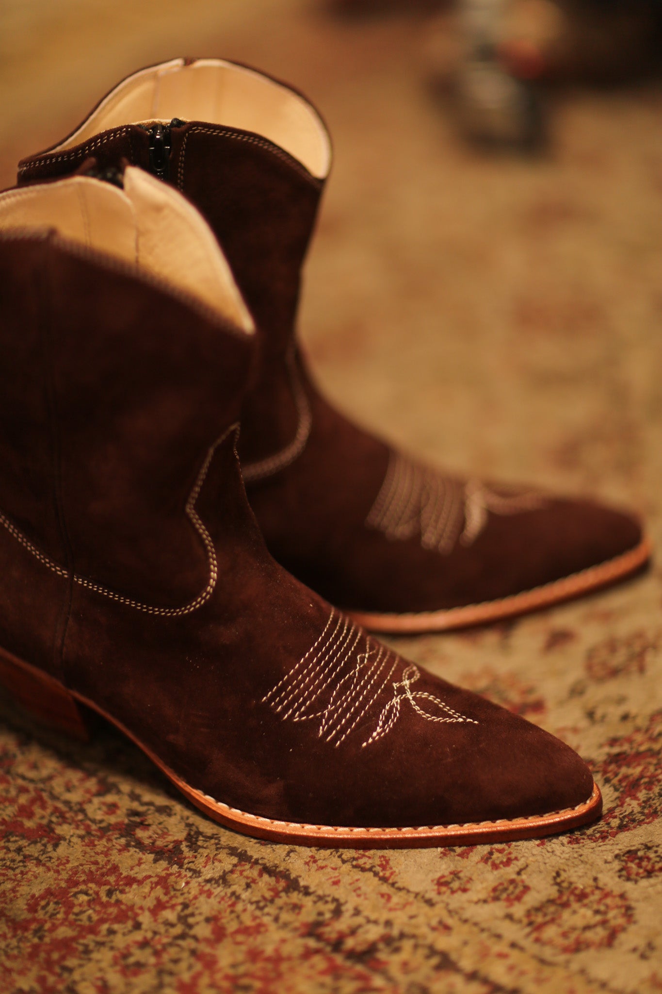 BROWN SUEDE SHORT BOOTS BRIALA