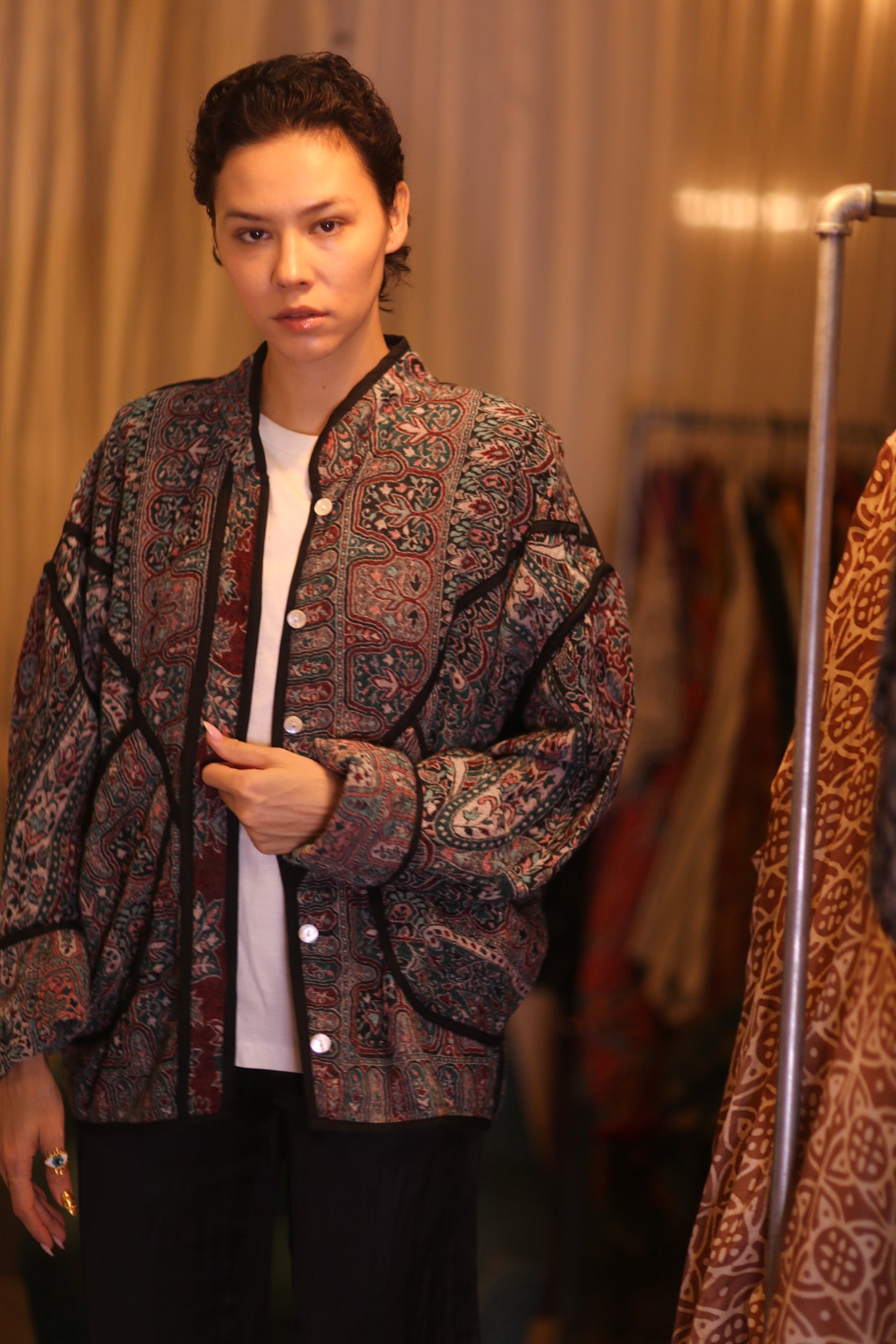 JACKET PATTERN EMBROIDERED SHAWL COTTON WOOL LOM