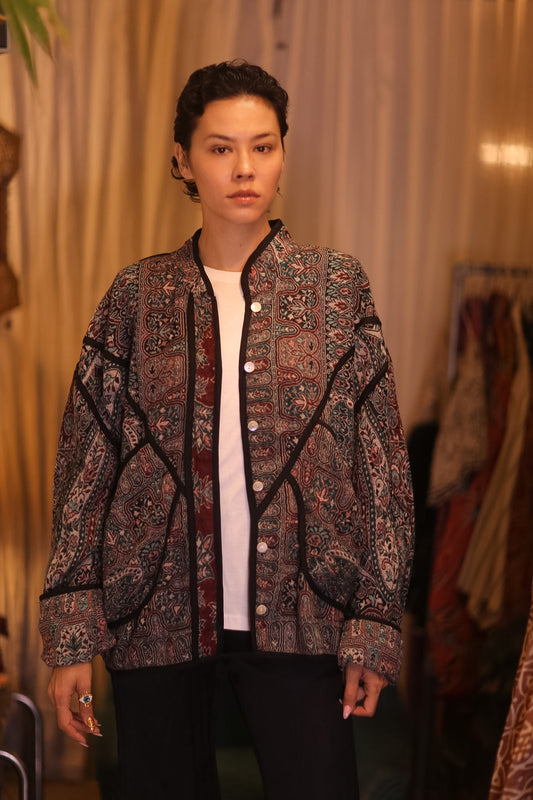 JACKET PATTERN EMBROIDERED SHAWL COTTON WOOL LOM