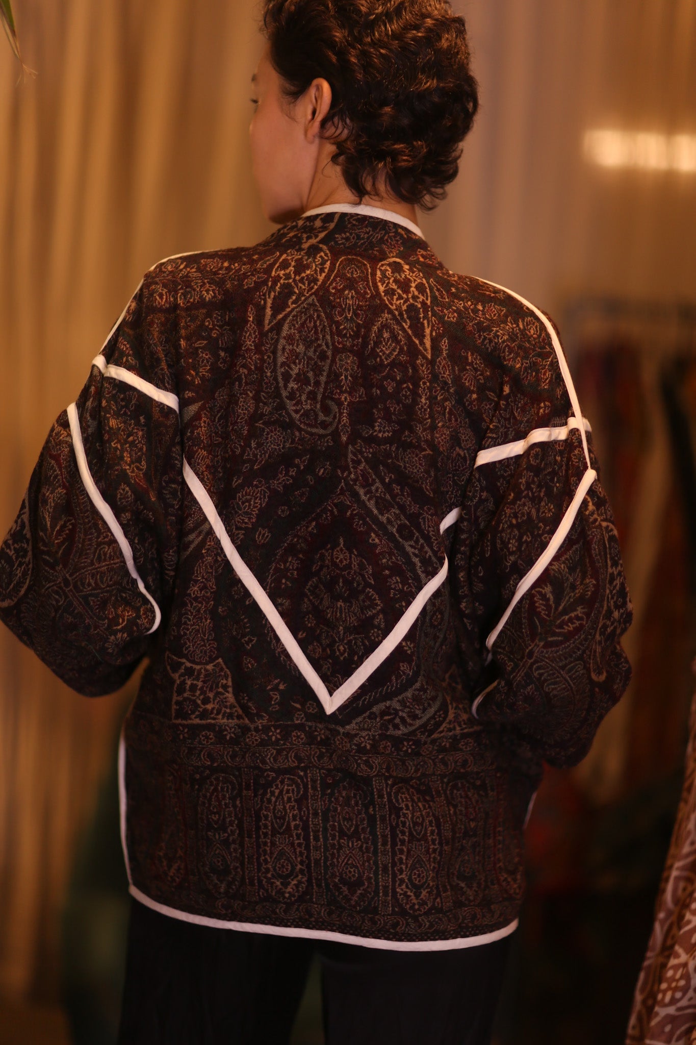 JACKET PATTERN EMBROIDERED SHAWL COTTON WOOL MIKI