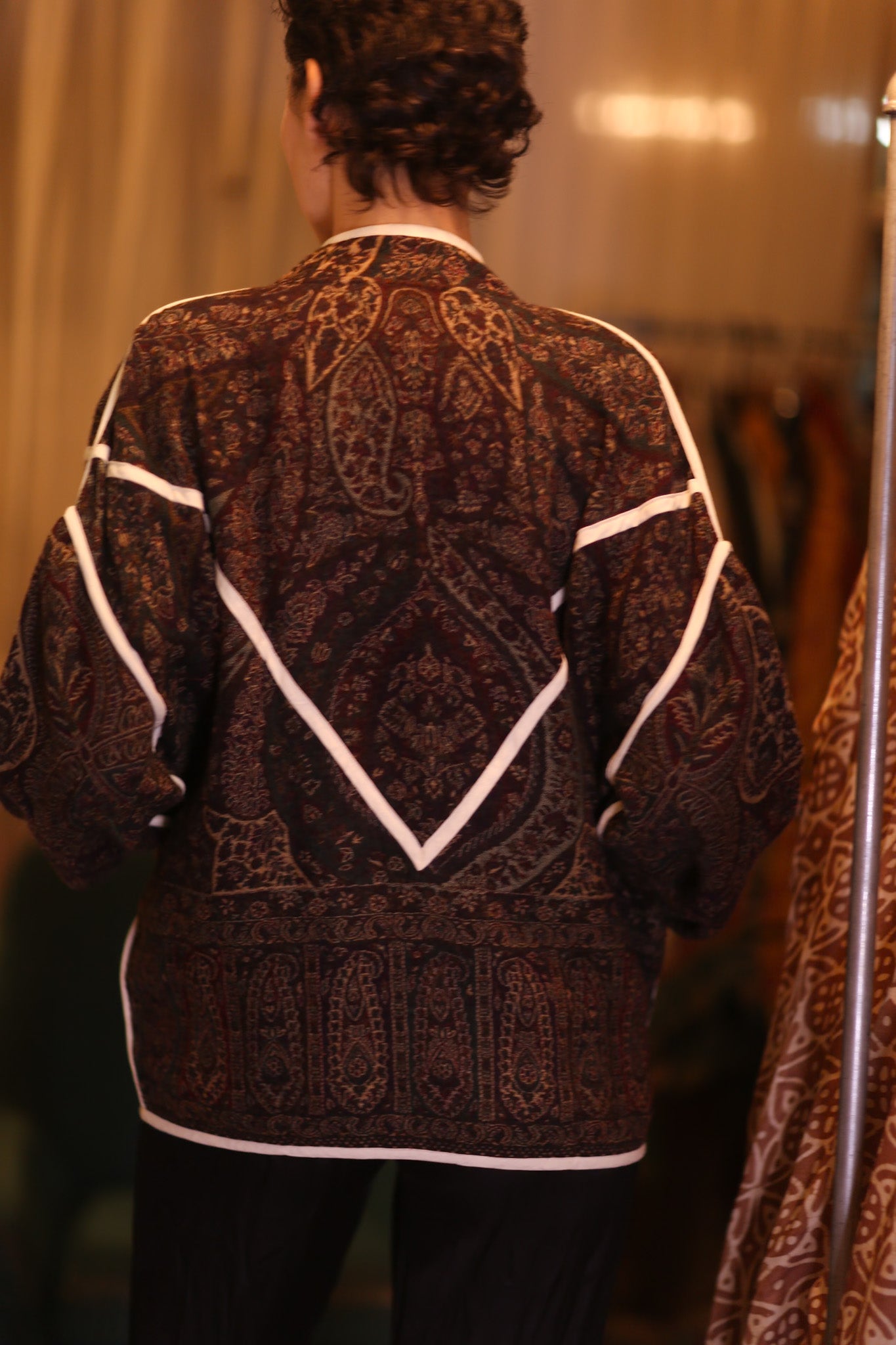 JACKET PATTERN EMBROIDERED SHAWL COTTON WOOL MIKI