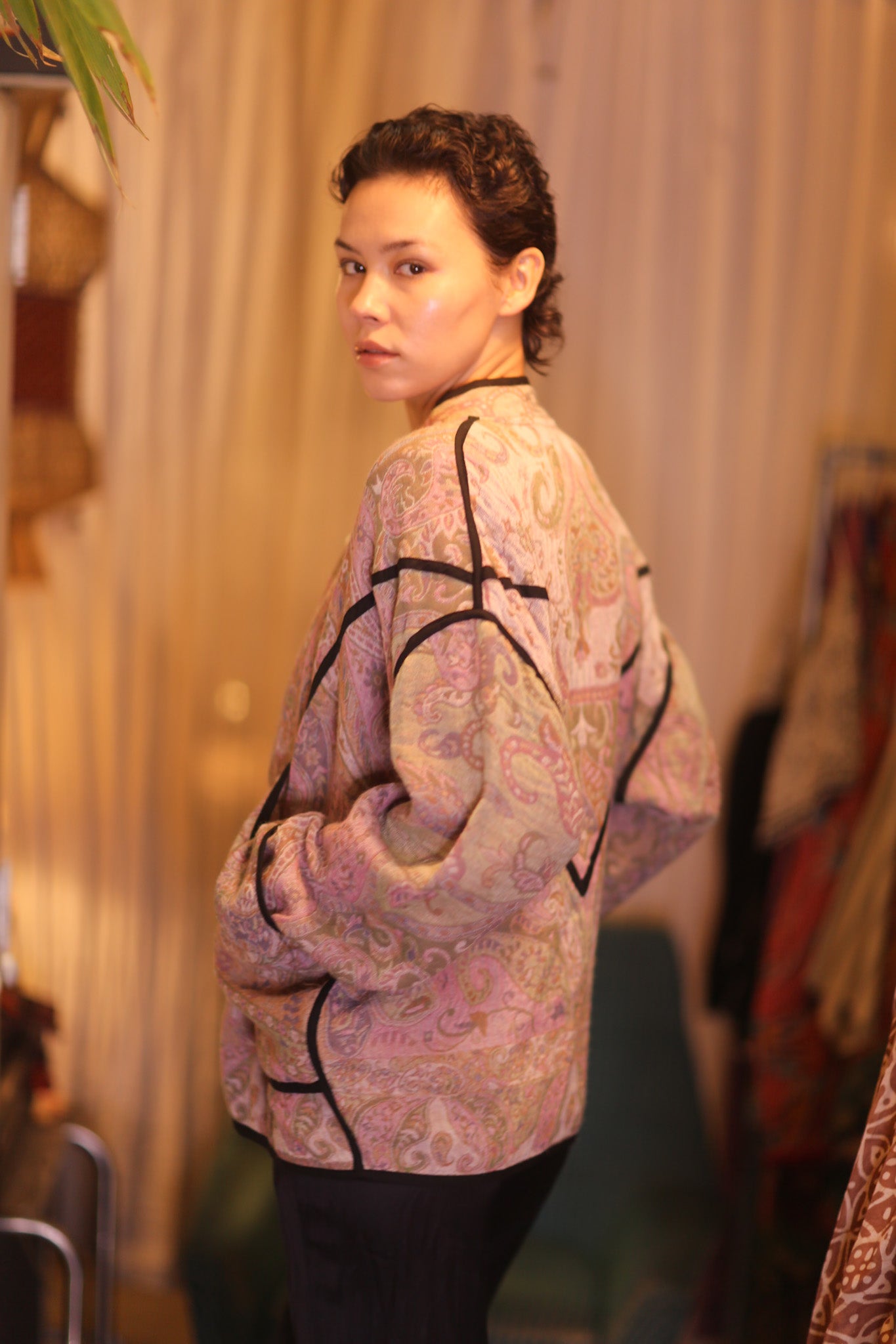 JACKET PATTERN EMBROIDERED SHAWL COTTON WOOL NAKO