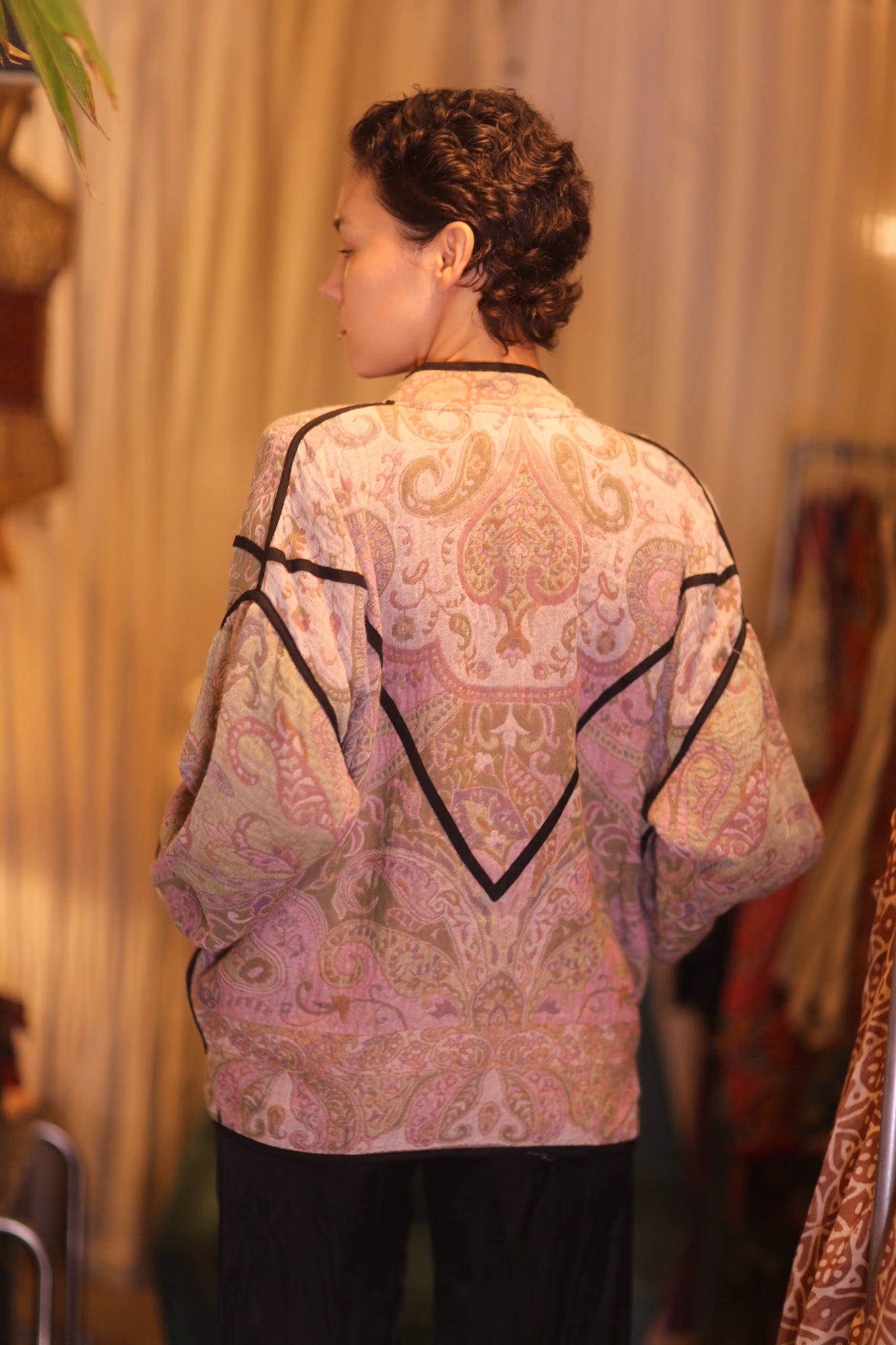 JACKET PATTERN EMBROIDERED SHAWL COTTON WOOL NAKO