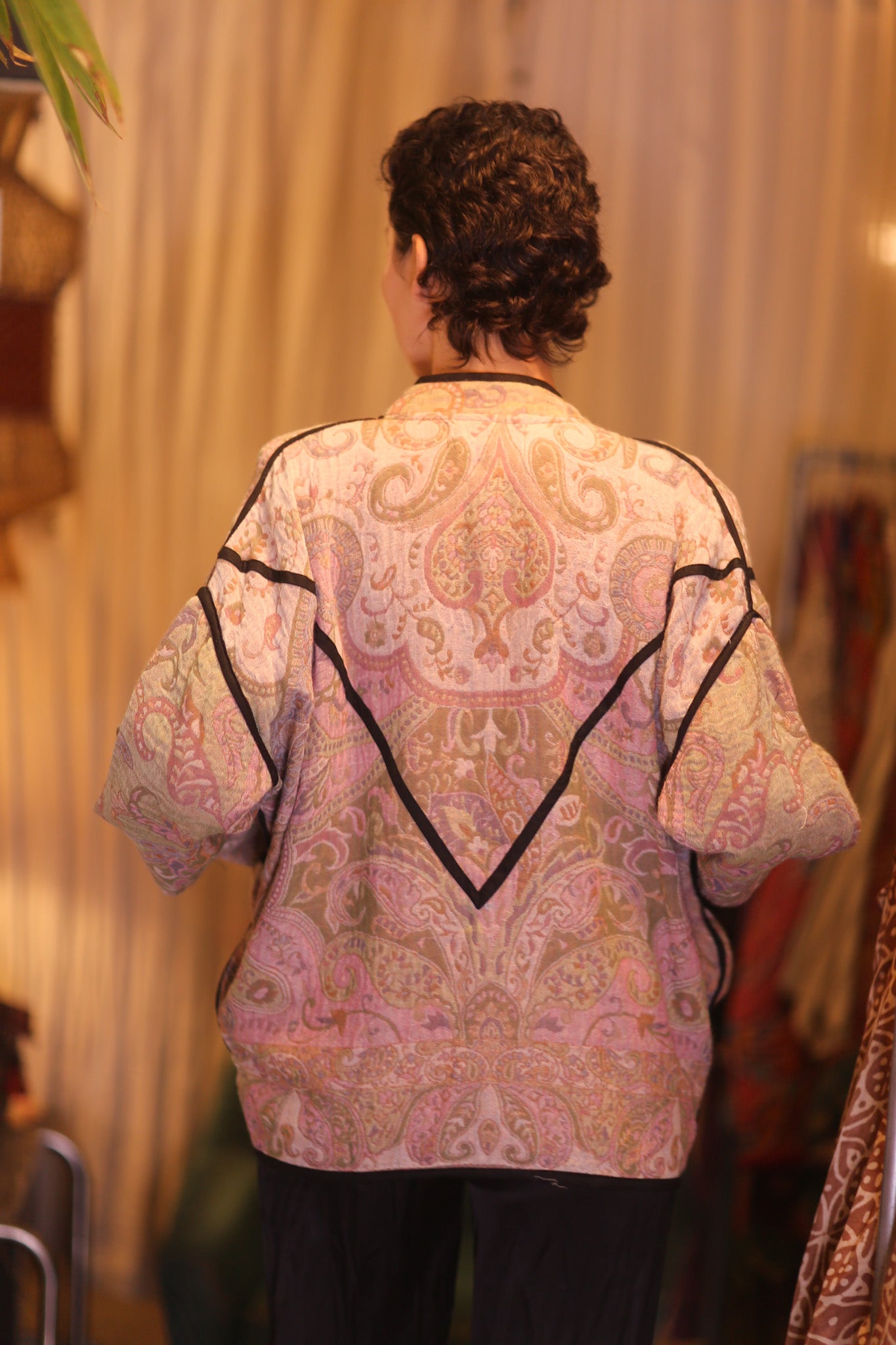 JACKET PATTERN EMBROIDERED SHAWL COTTON WOOL NAKO