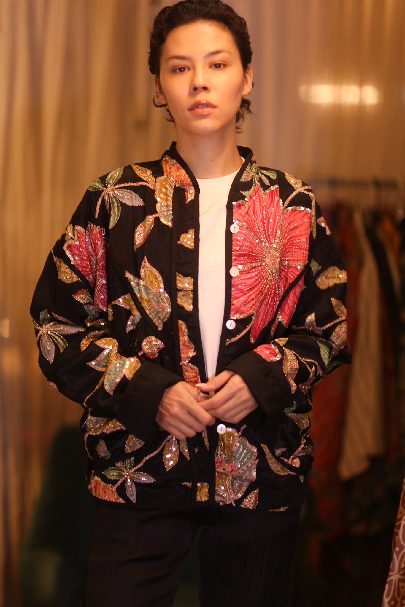 EMBROIDERED SILK JACKET HNINZI
