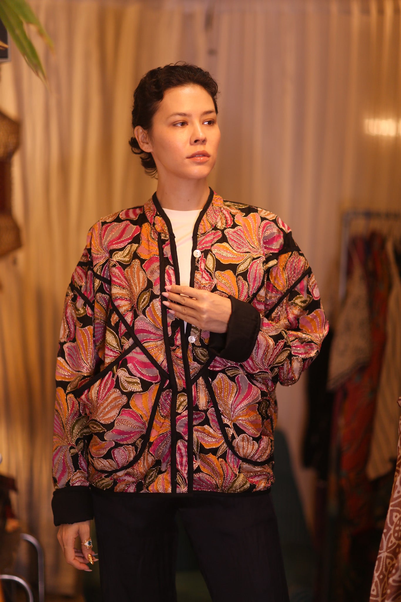 EMBROIDERED SILK JACKET WYNE