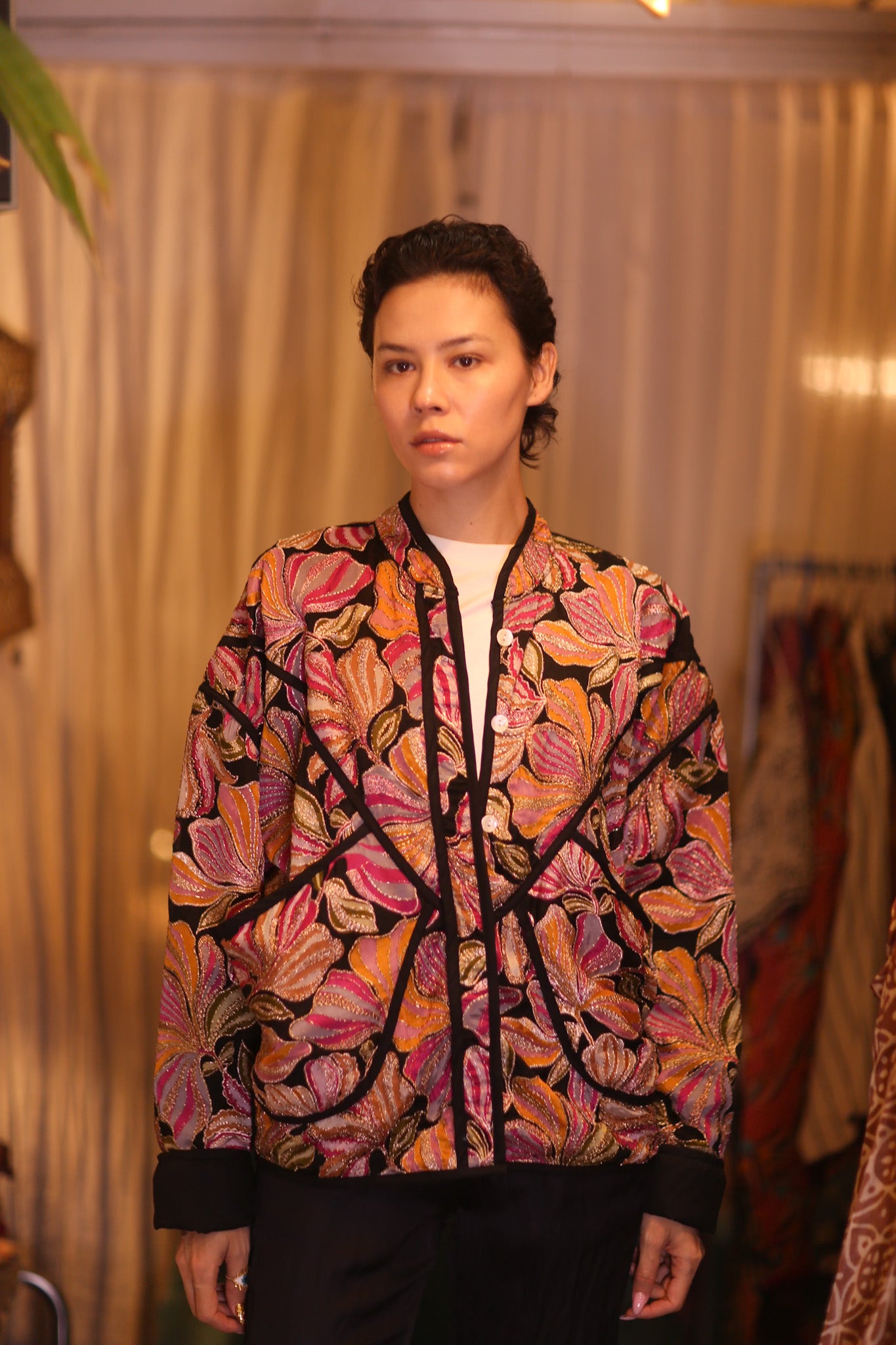 EMBROIDERED SILK JACKET WYNE