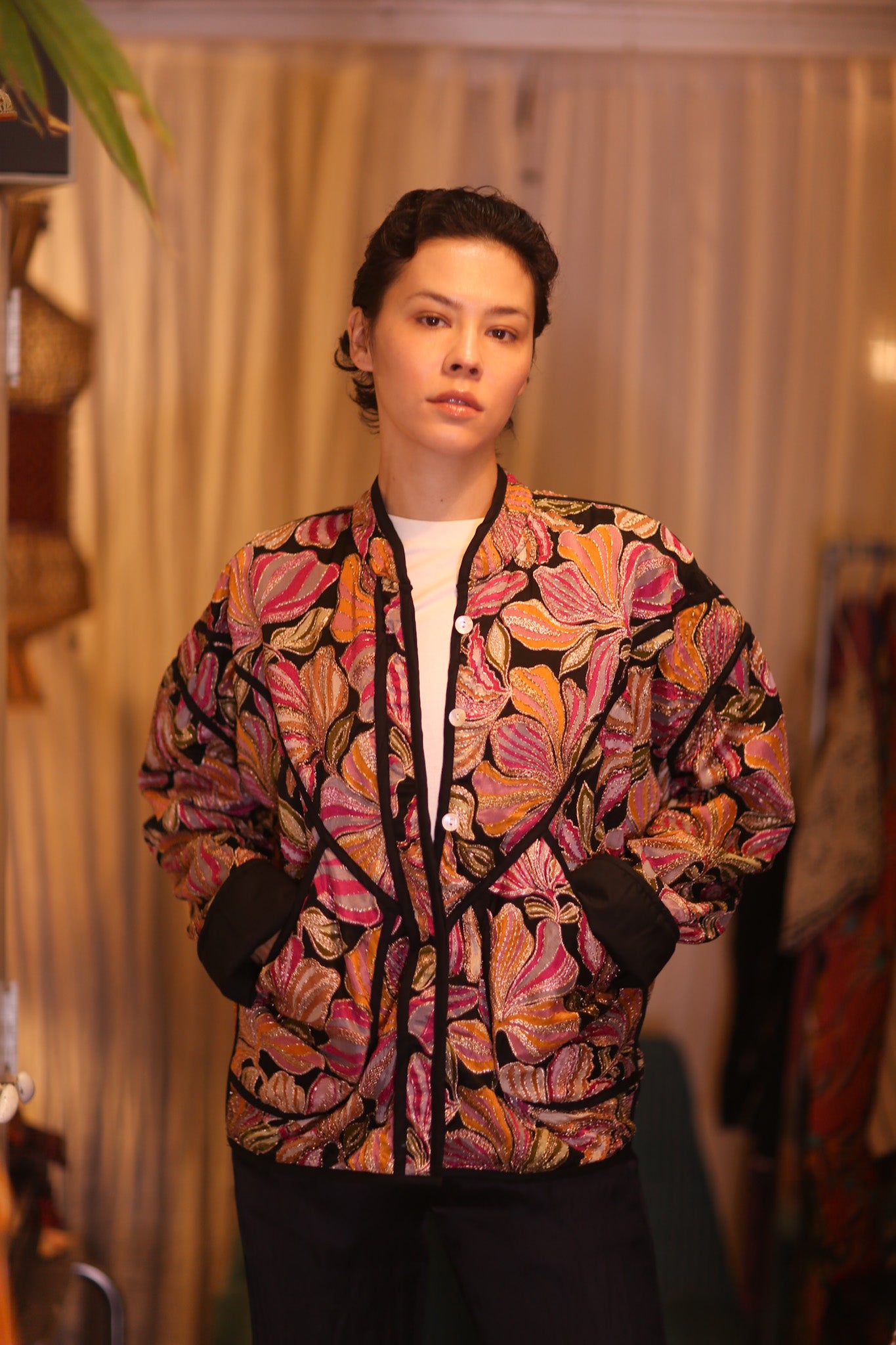 EMBROIDERED SILK JACKET WYNE