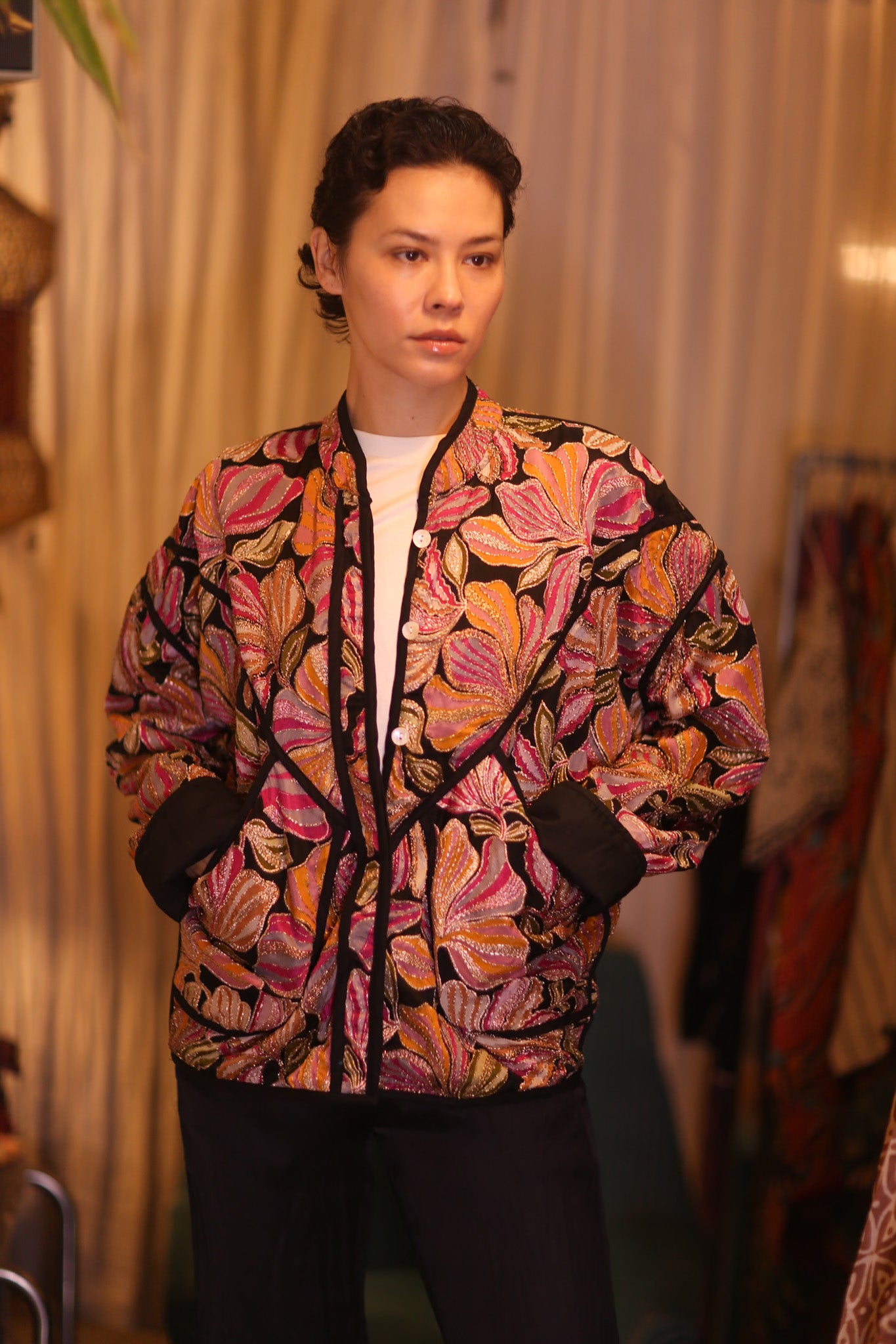 EMBROIDERED SILK JACKET WYNE