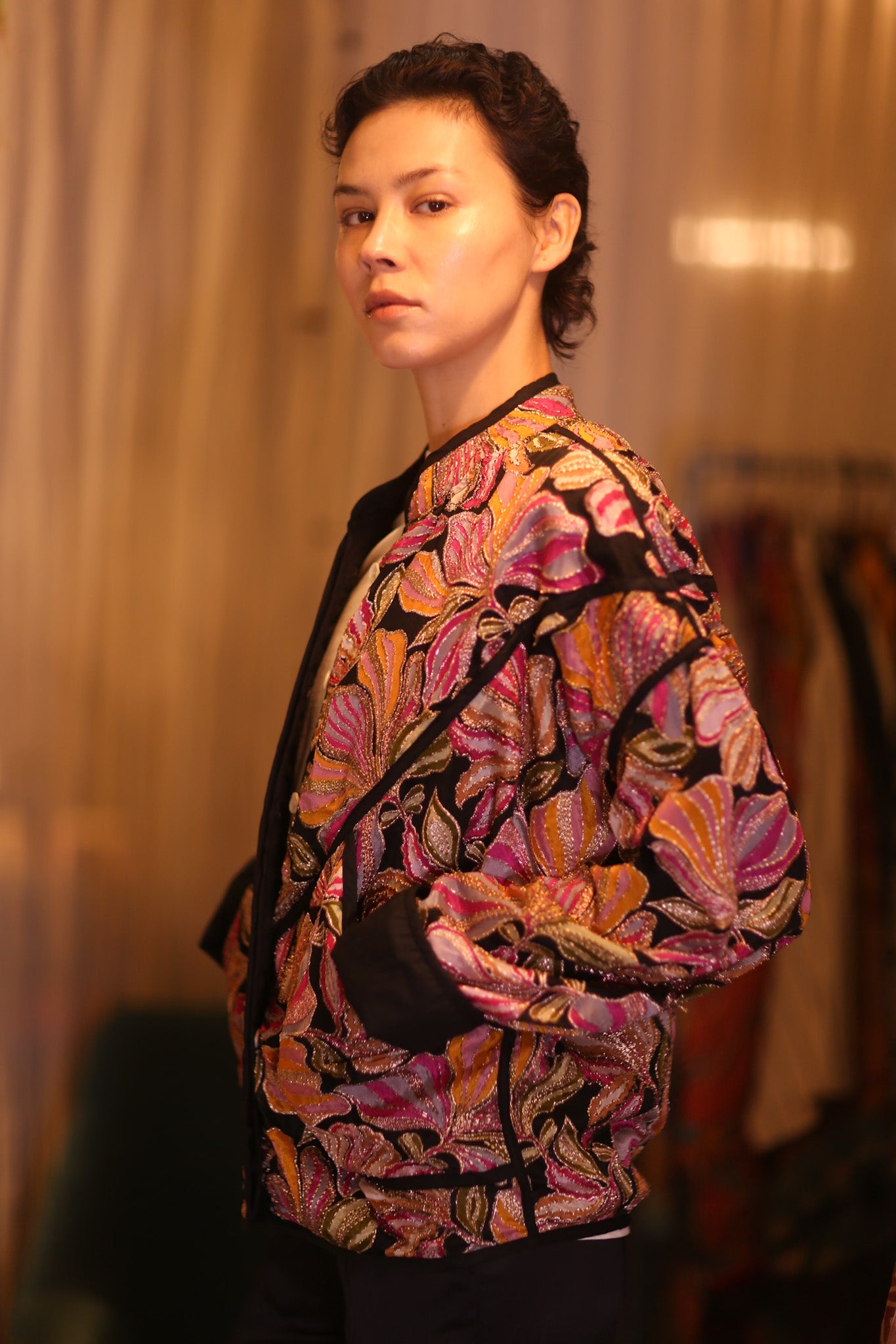 EMBROIDERED SILK JACKET WYNE