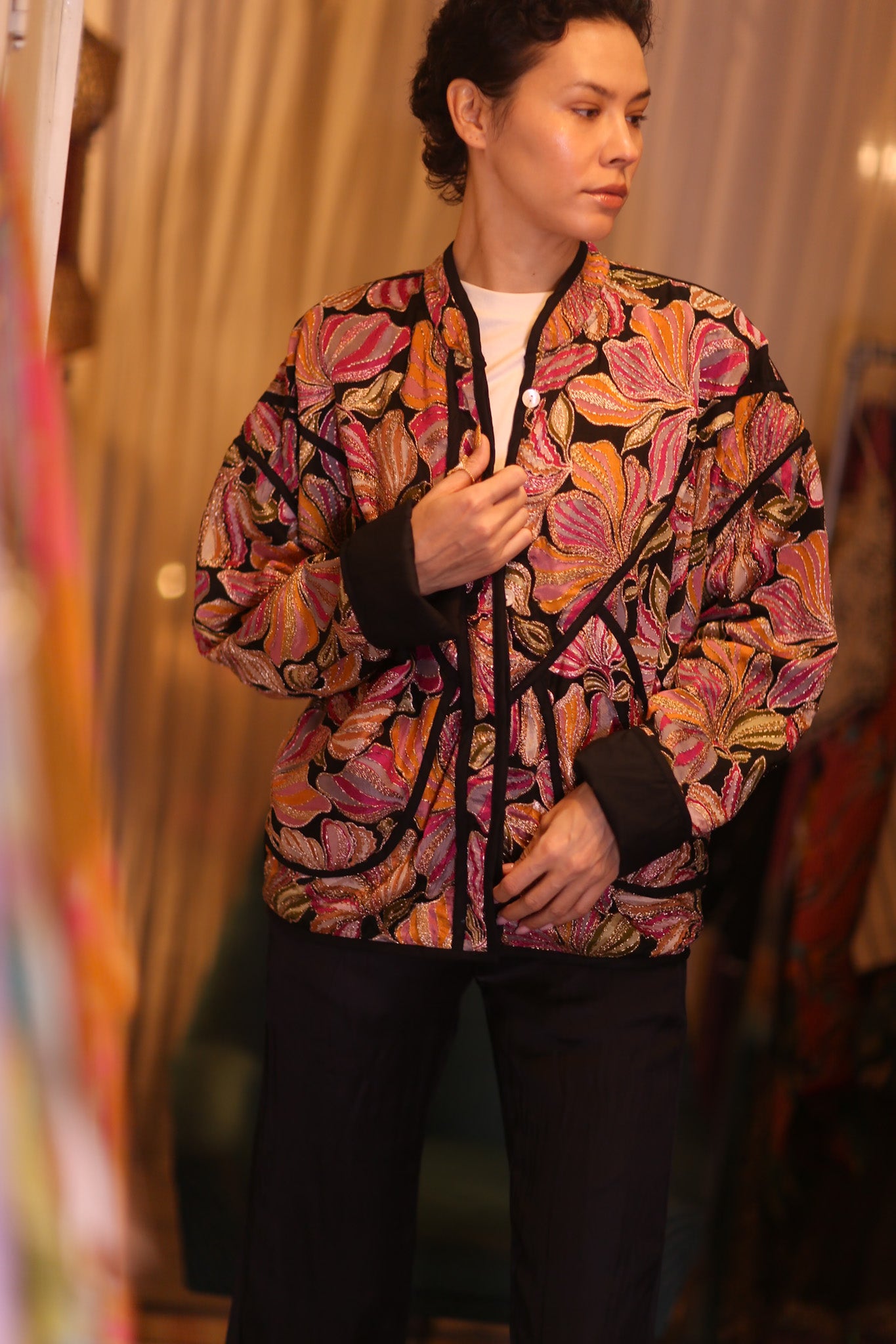 EMBROIDERED SILK JACKET WYNE