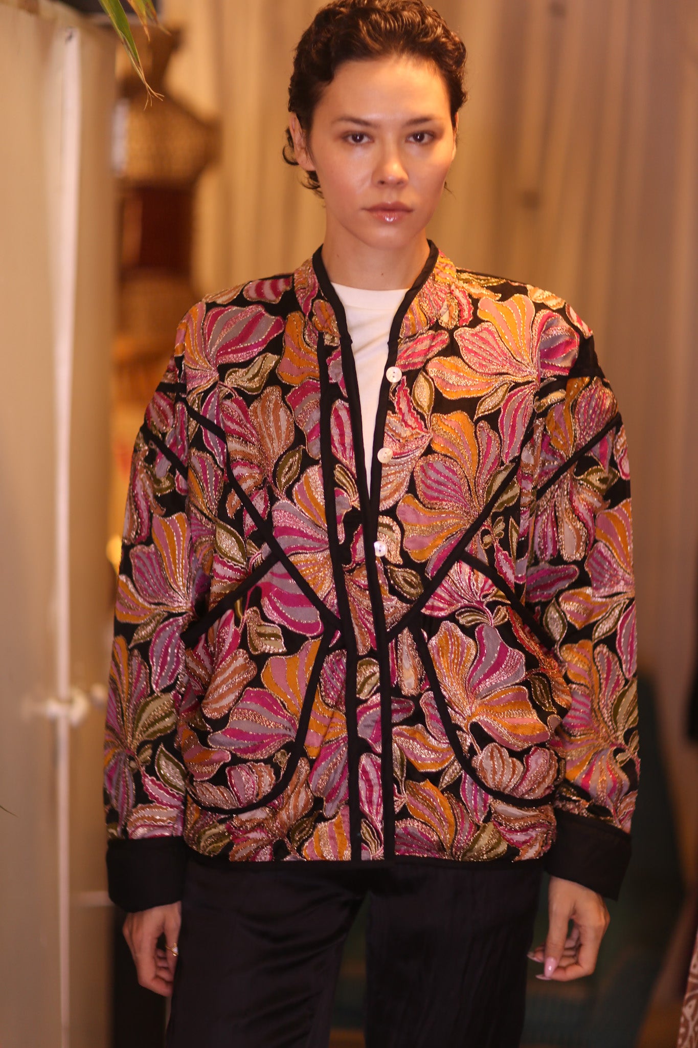 EMBROIDERED SILK JACKET WYNE
