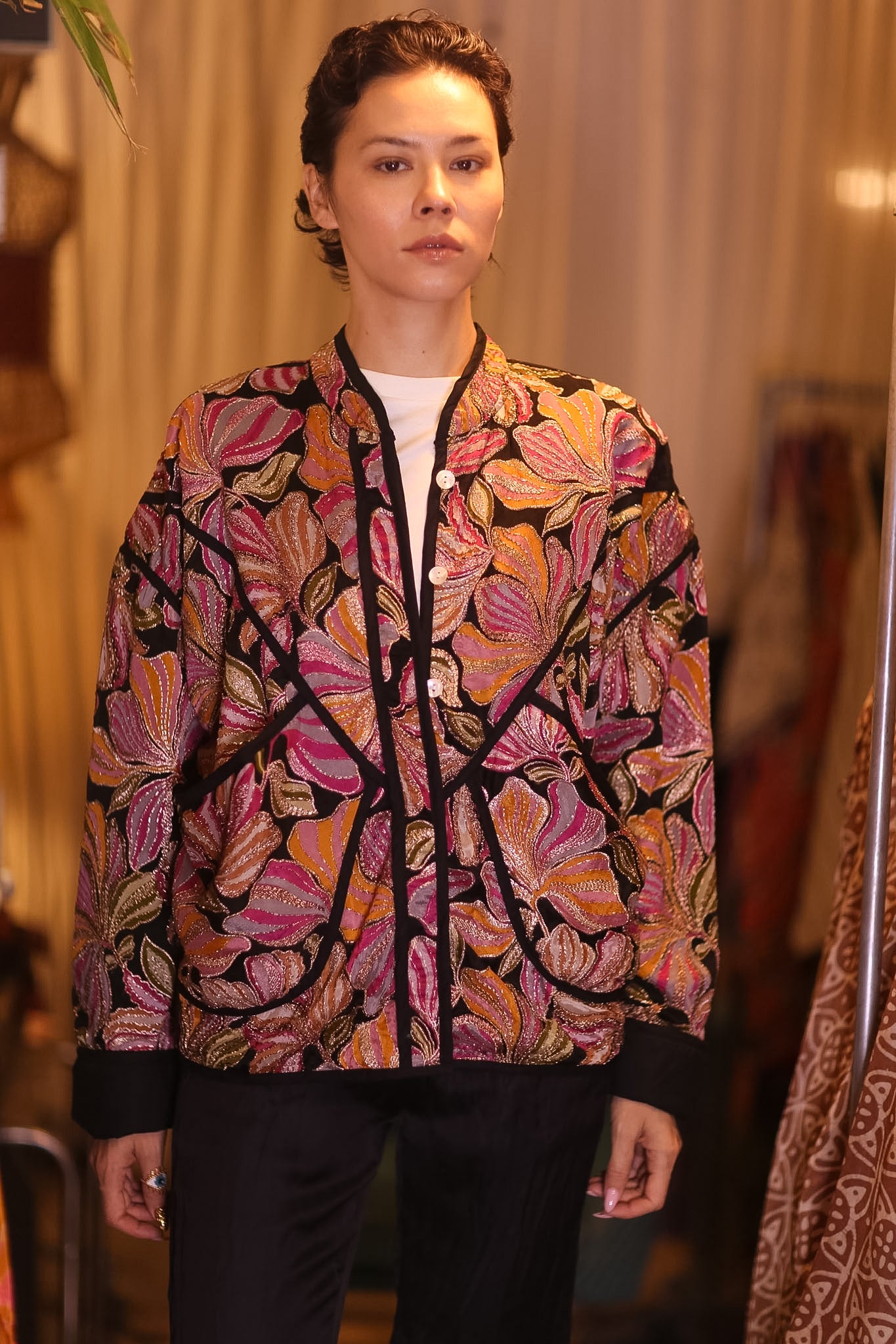 EMBROIDERED SILK JACKET WYNE