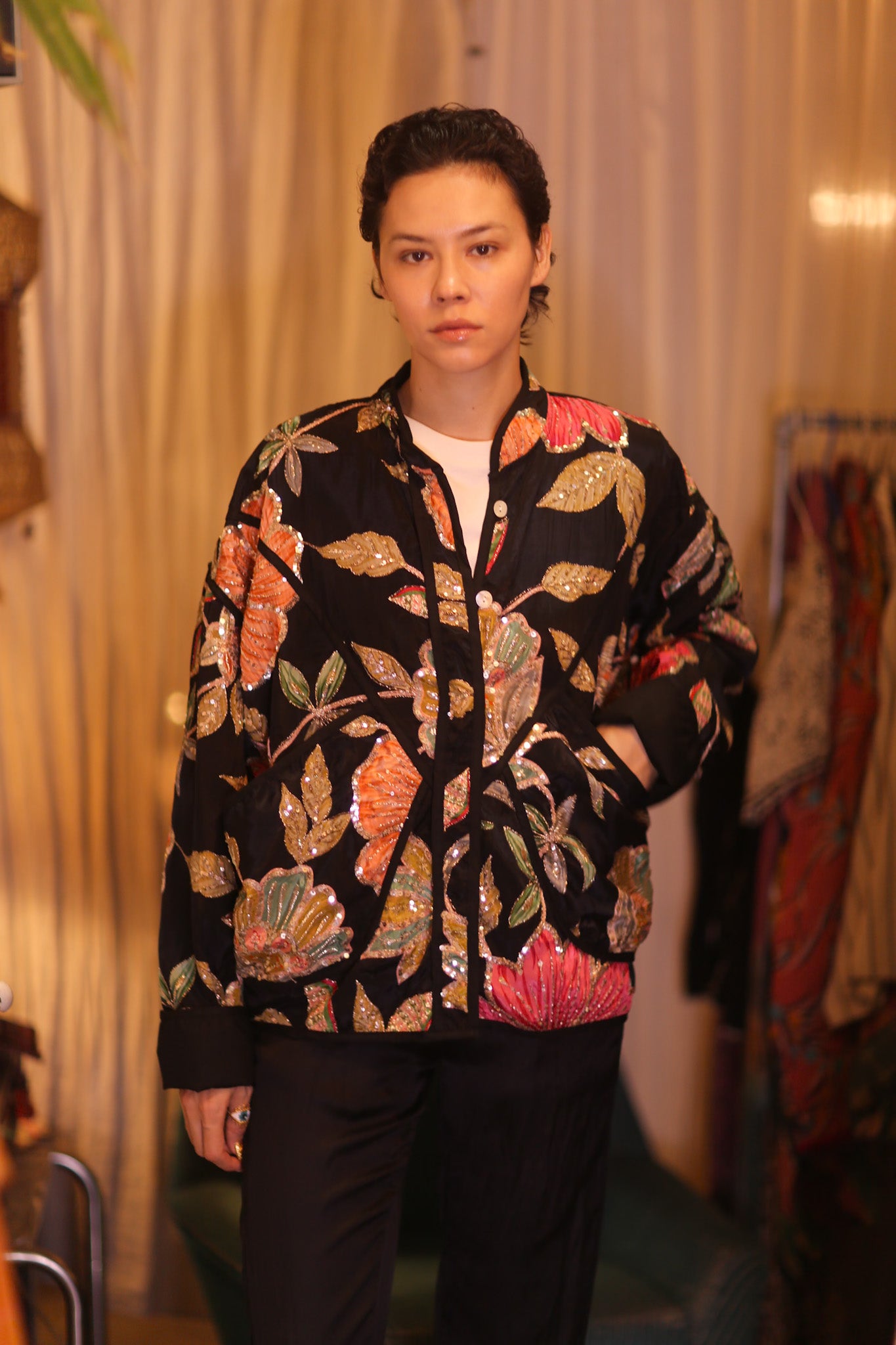 EMBROIDERED SILK JACKET LAN