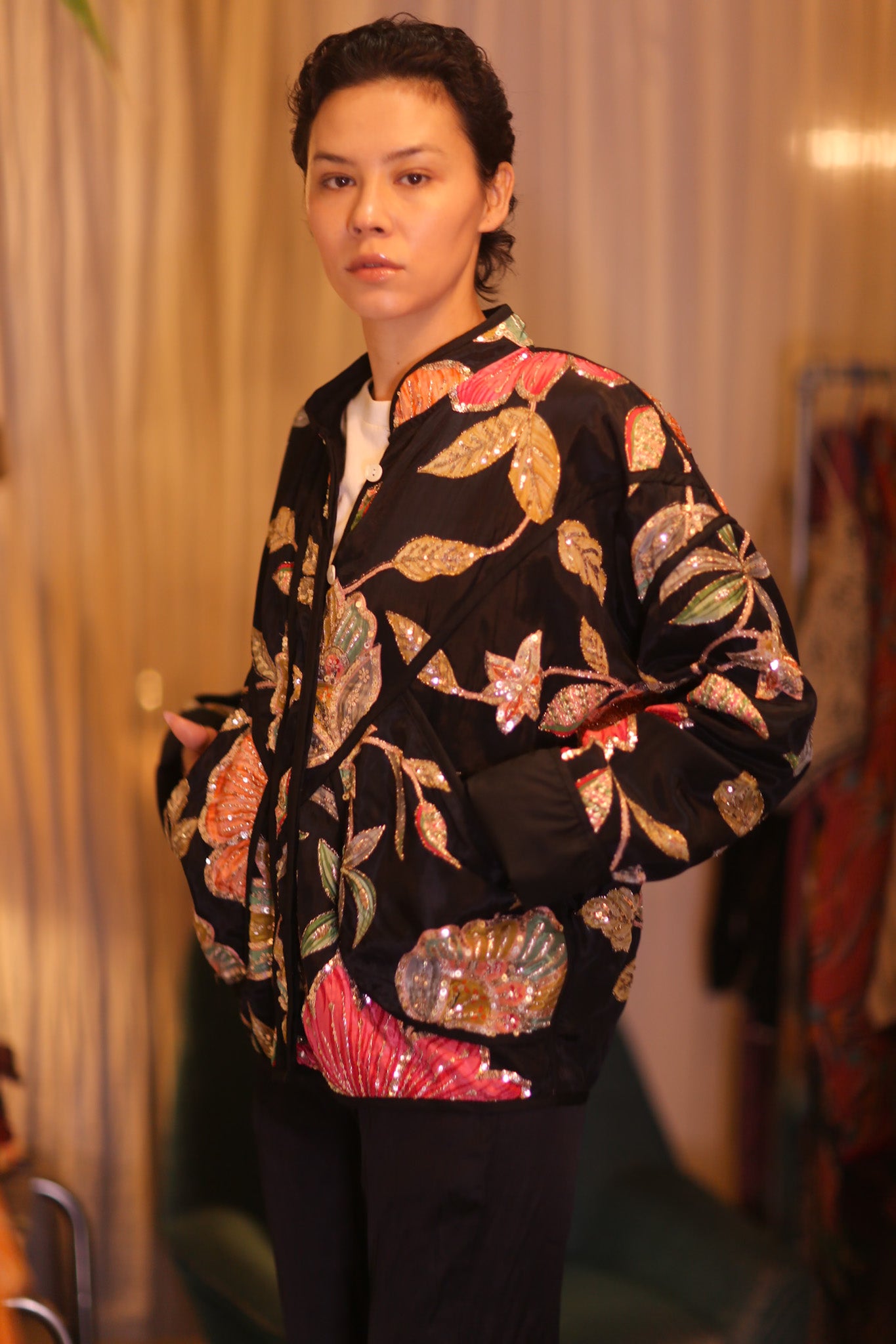 EMBROIDERED SILK JACKET LAN