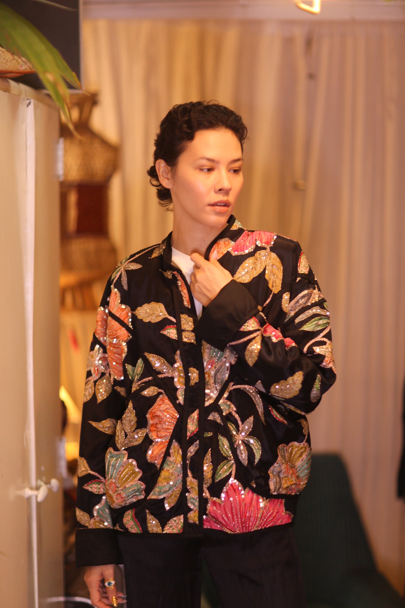 EMBROIDERED SILK JACKET LAN