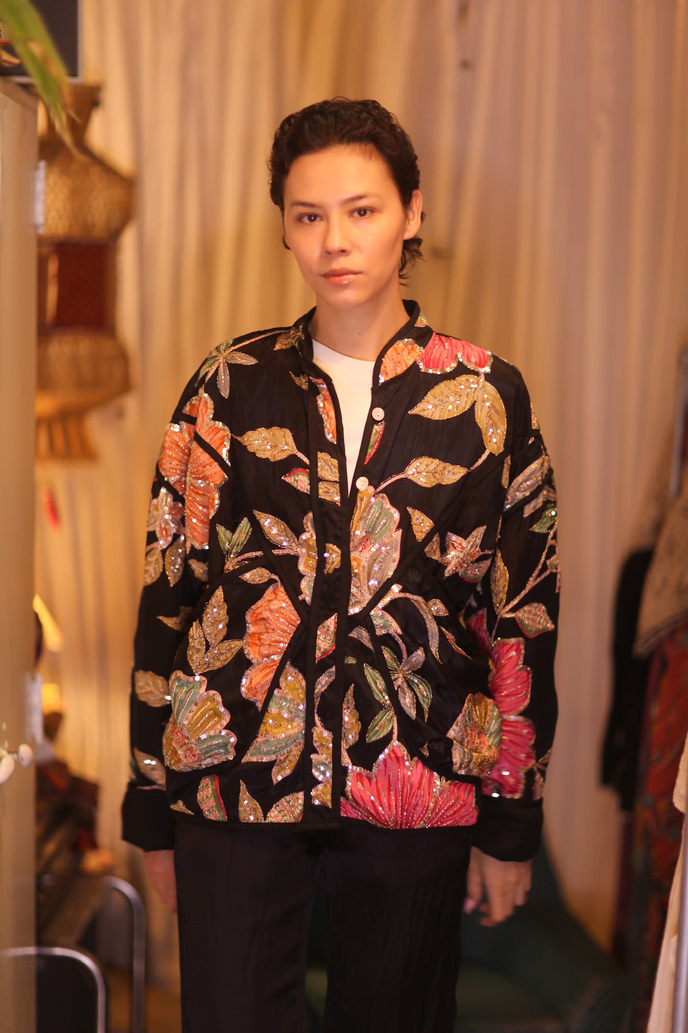EMBROIDERED SILK JACKET LAN