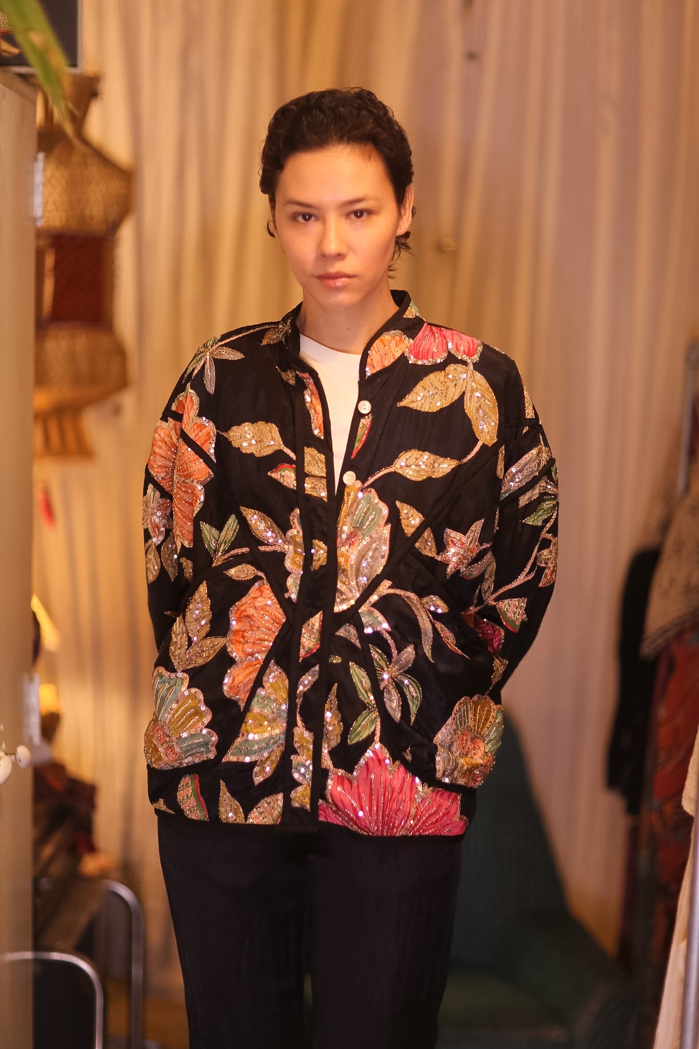 EMBROIDERED SILK JACKET LAN