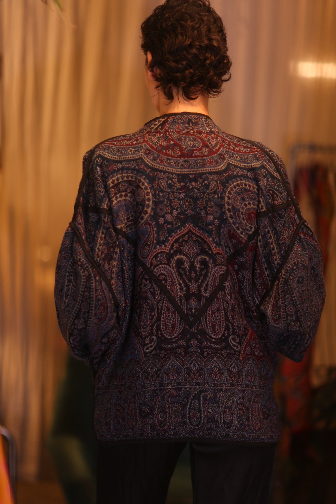 JACKET PATTERN EMBROIDERED SHAWL COTTON WOOL NIYOUN