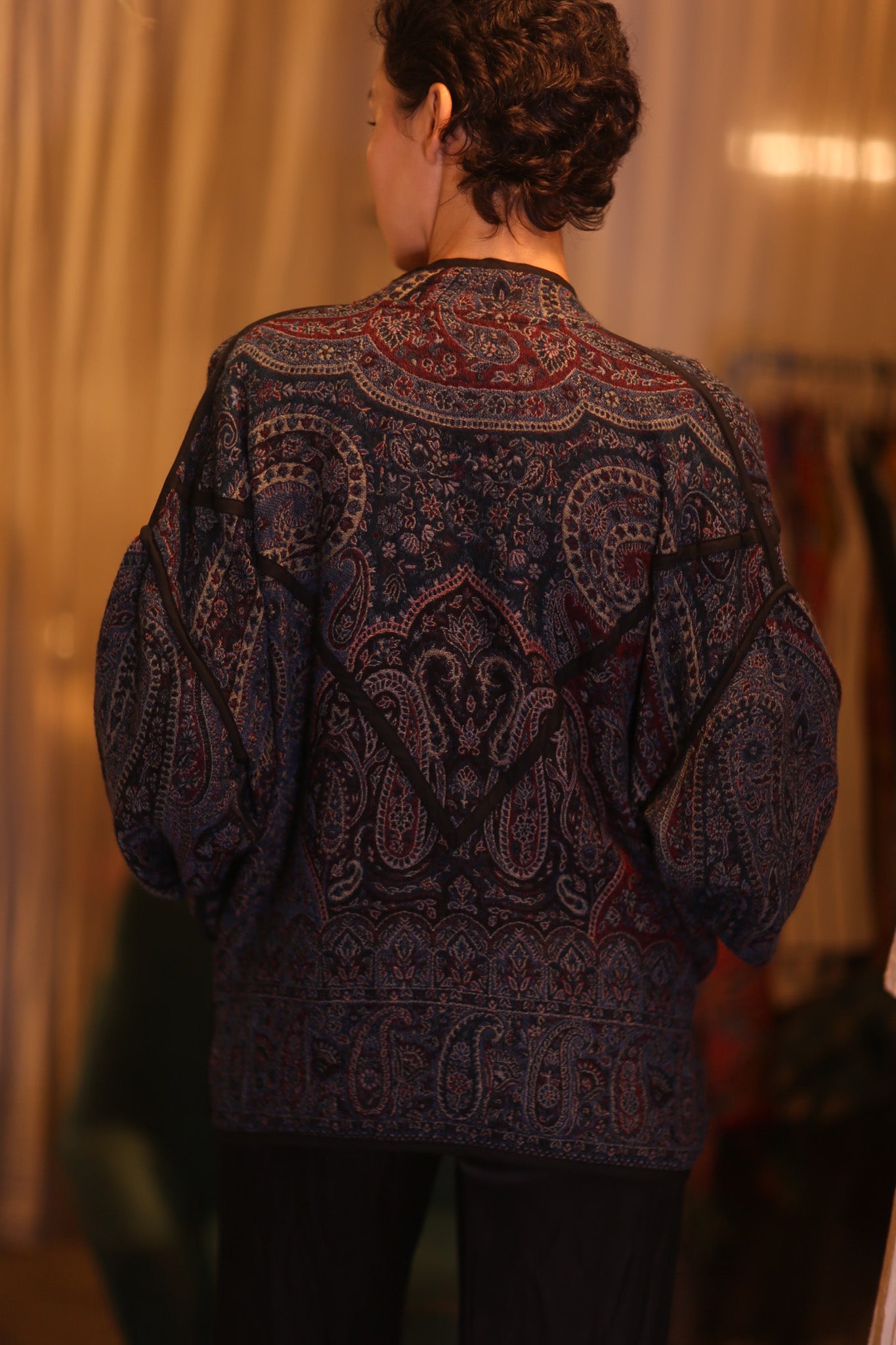 JACKET PATTERN EMBROIDERED SHAWL COTTON WOOL NIYOUN