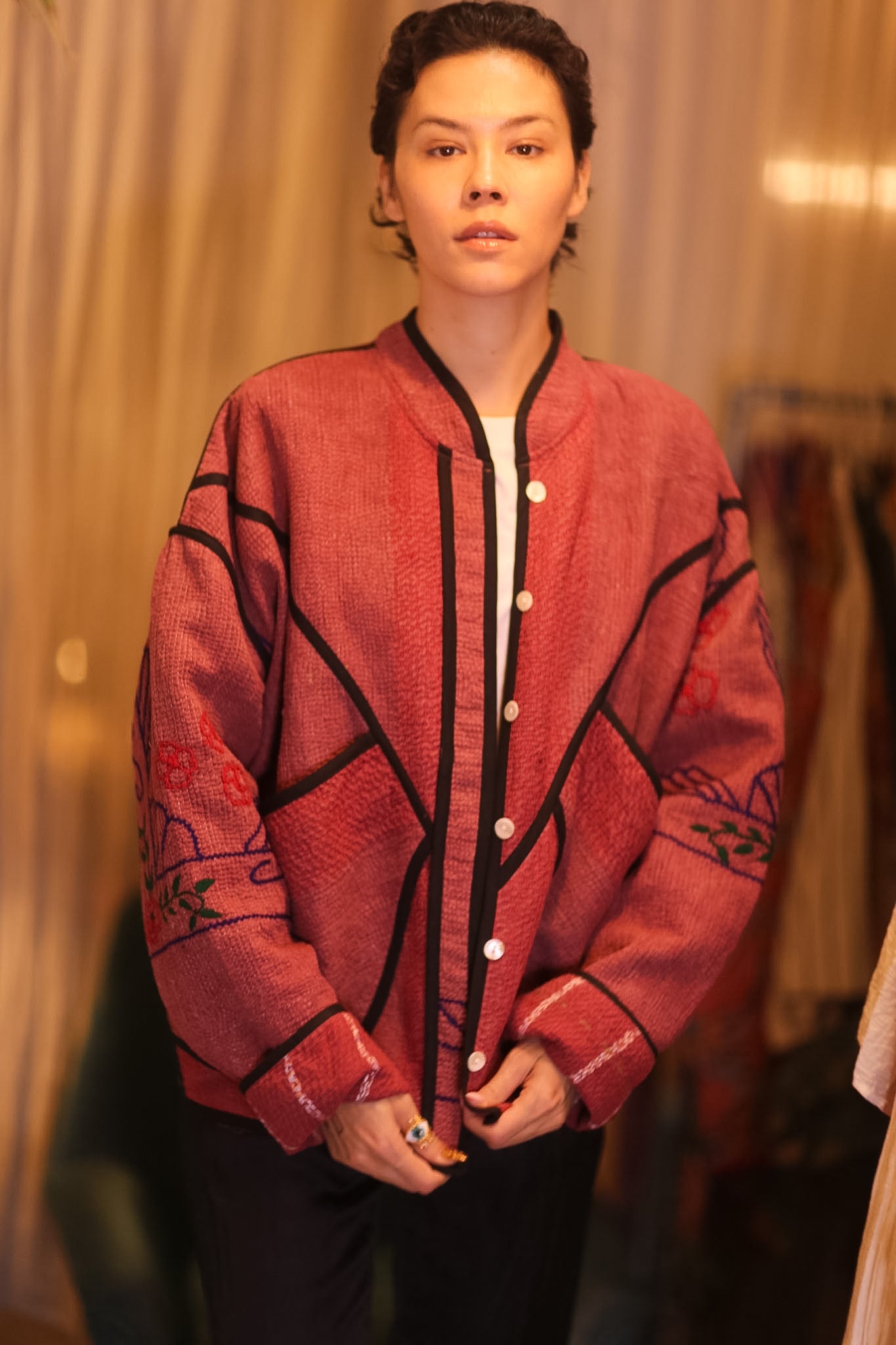 EMBROIDERED KANTHA JACKET NAMO