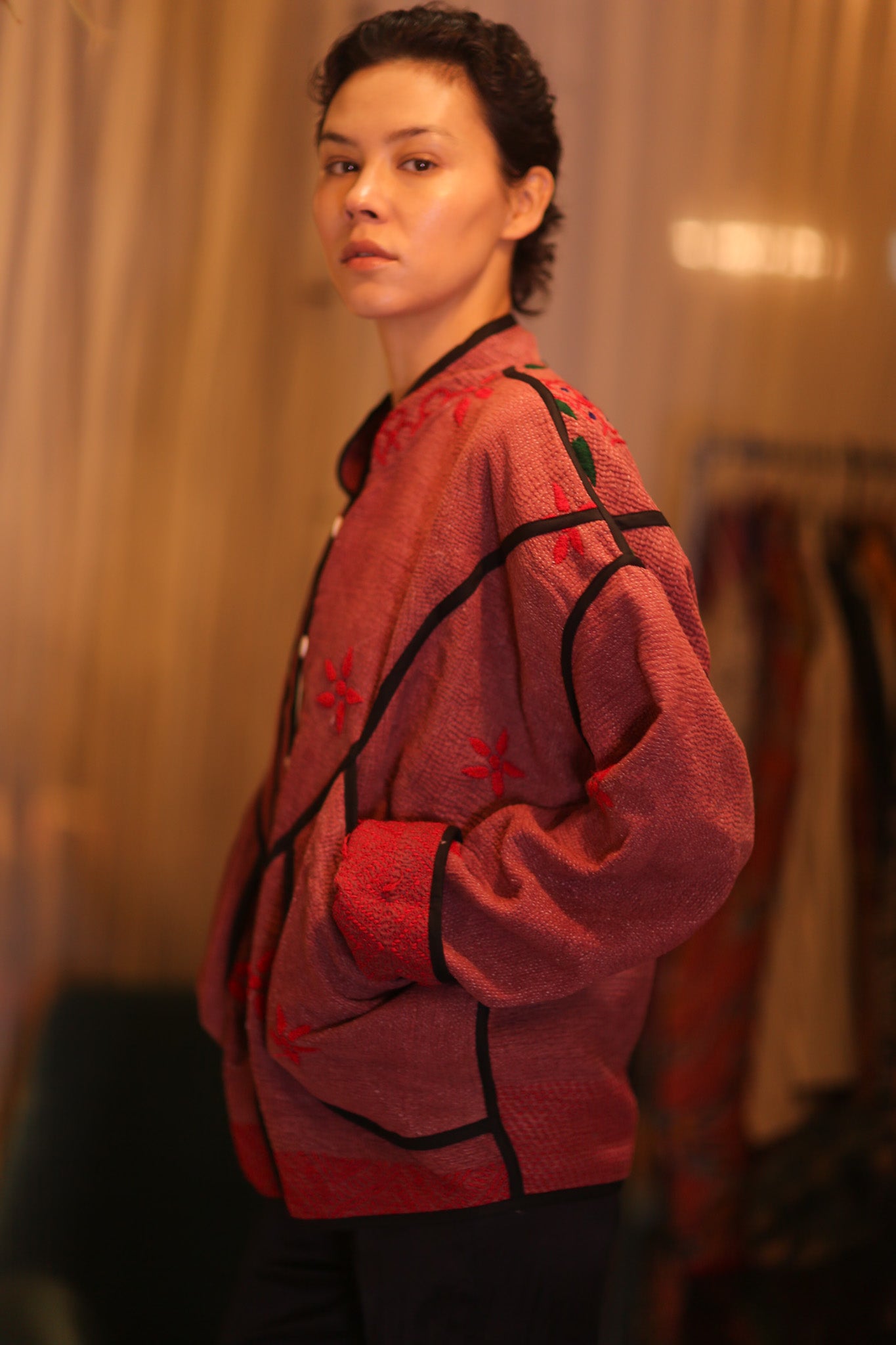 EMBROIDERED KANTHA JACKET SU