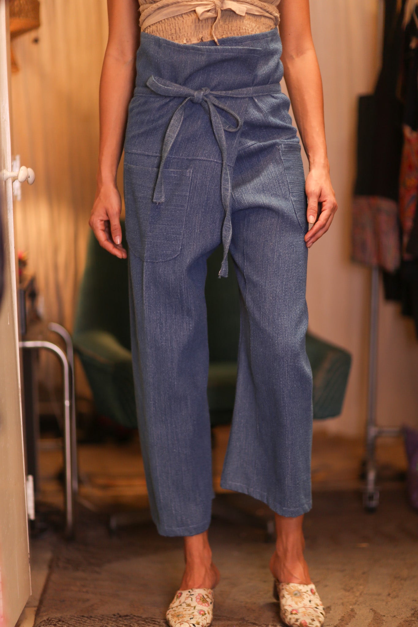 PREMIUM DENIM FISHERMEN PANTS LIGHT BLUE