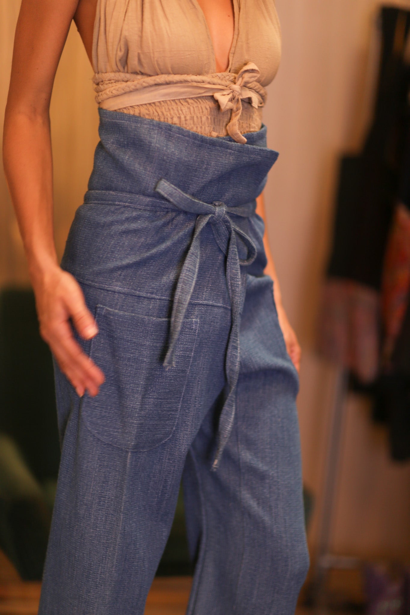PREMIUM DENIM FISHERMEN PANTS LIGHT BLUE