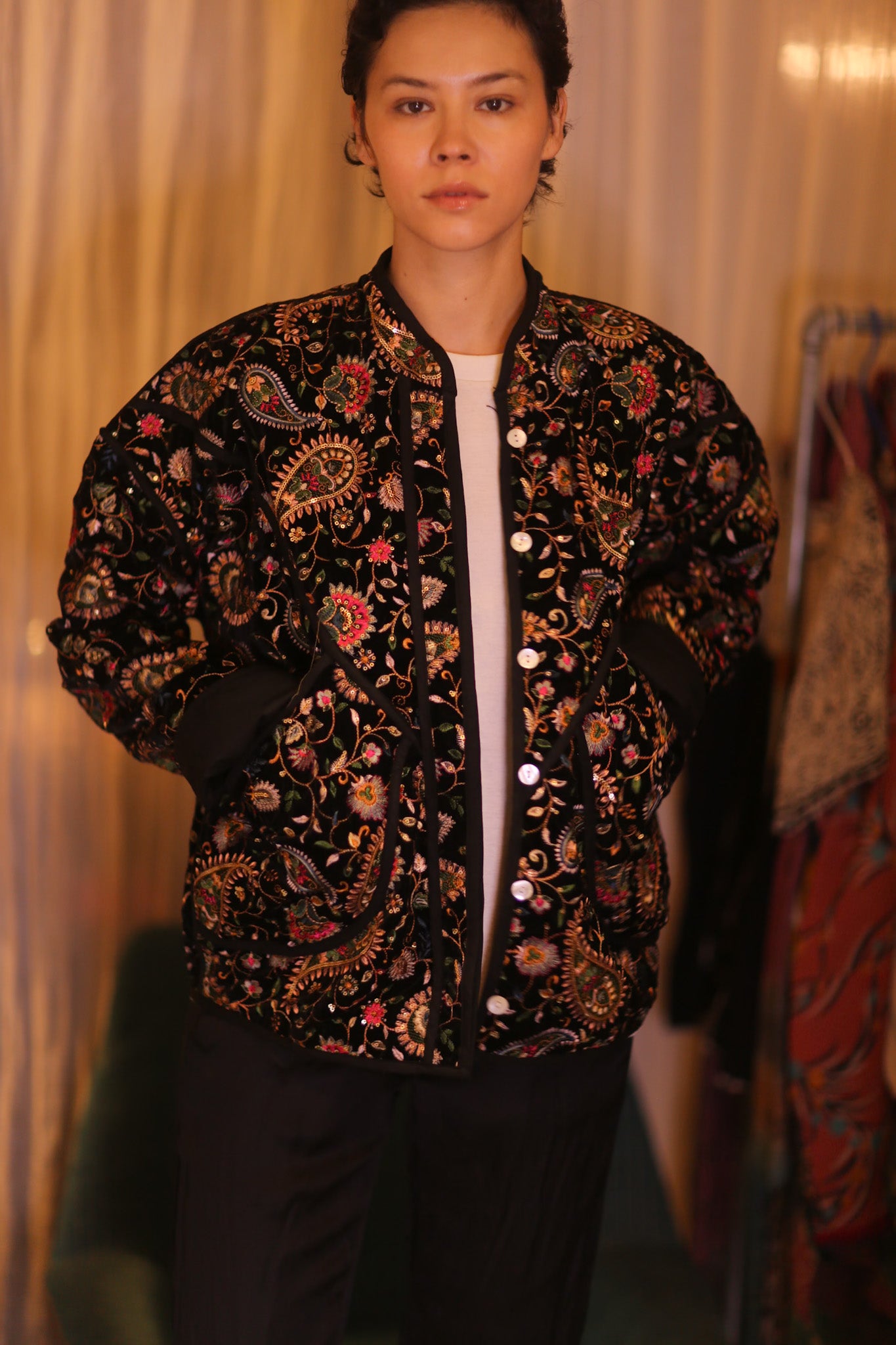 EMBROIDERED VELVET JACKET HYO