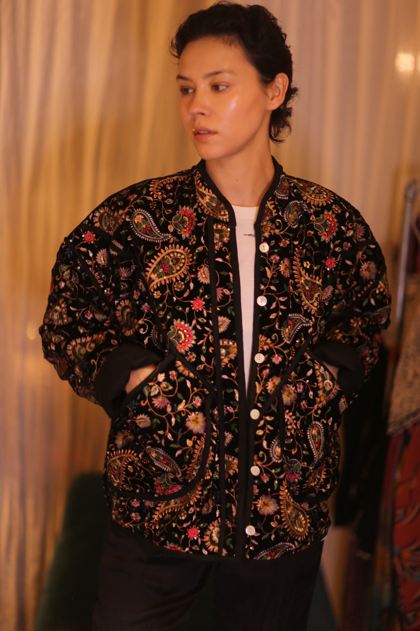 EMBROIDERED VELVET JACKET HYO