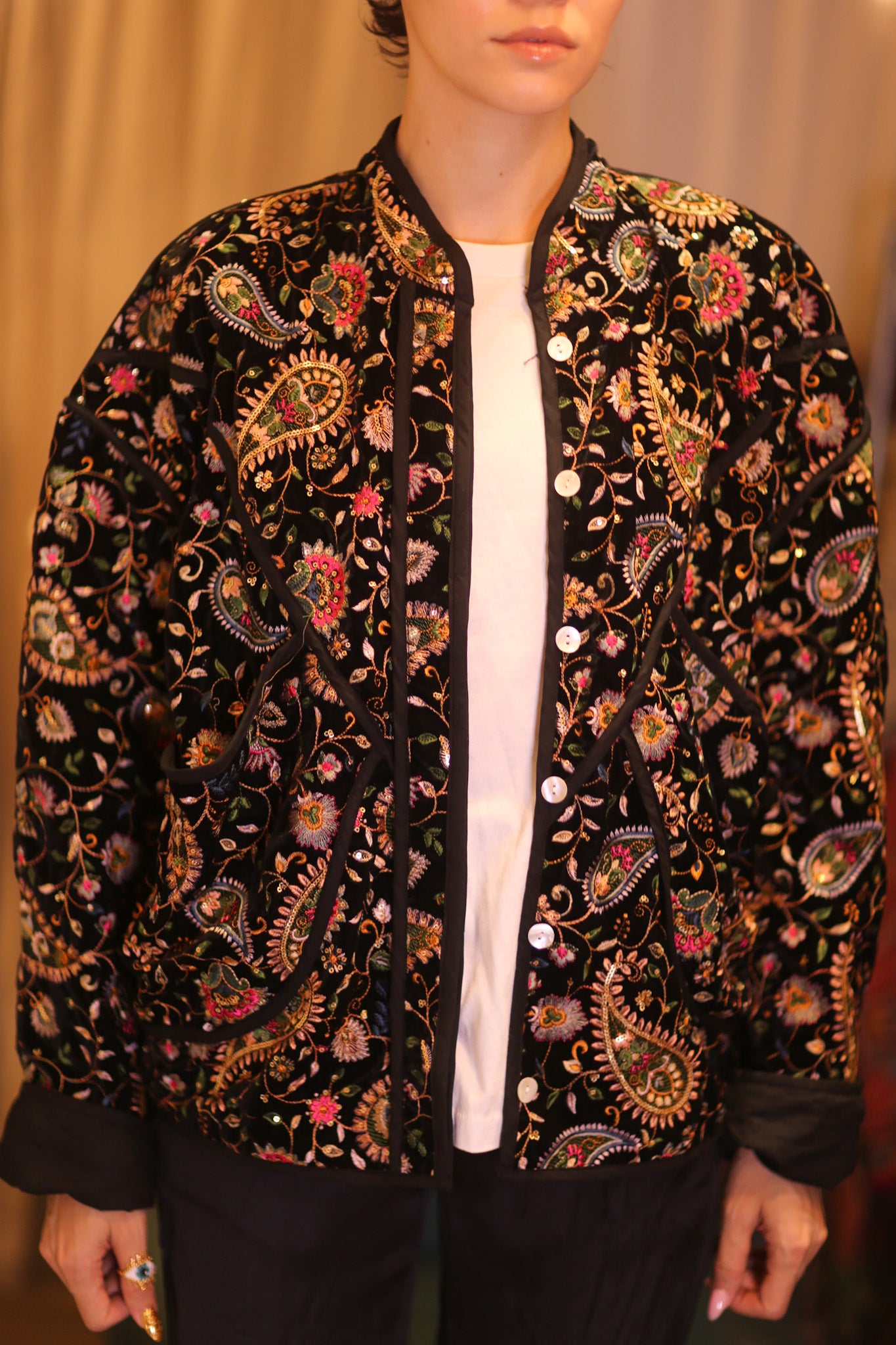 EMBROIDERED VELVET JACKET HYO