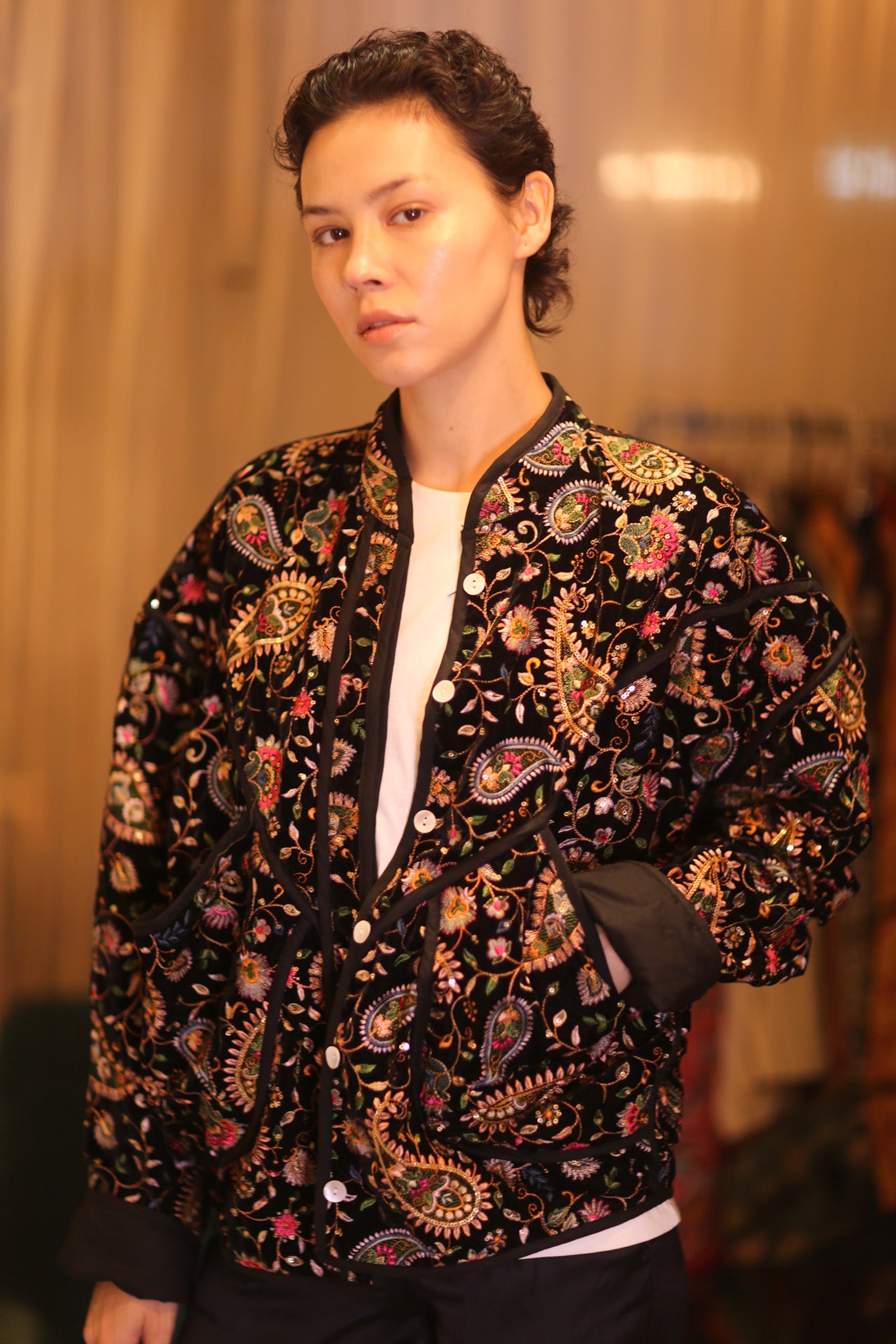 EMBROIDERED VELVET JACKET HYO