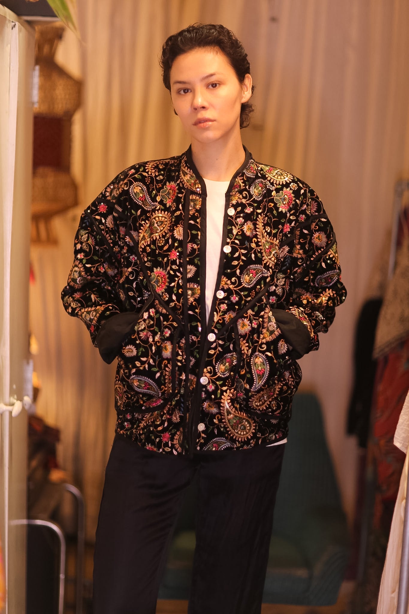 EMBROIDERED VELVET JACKET HYO