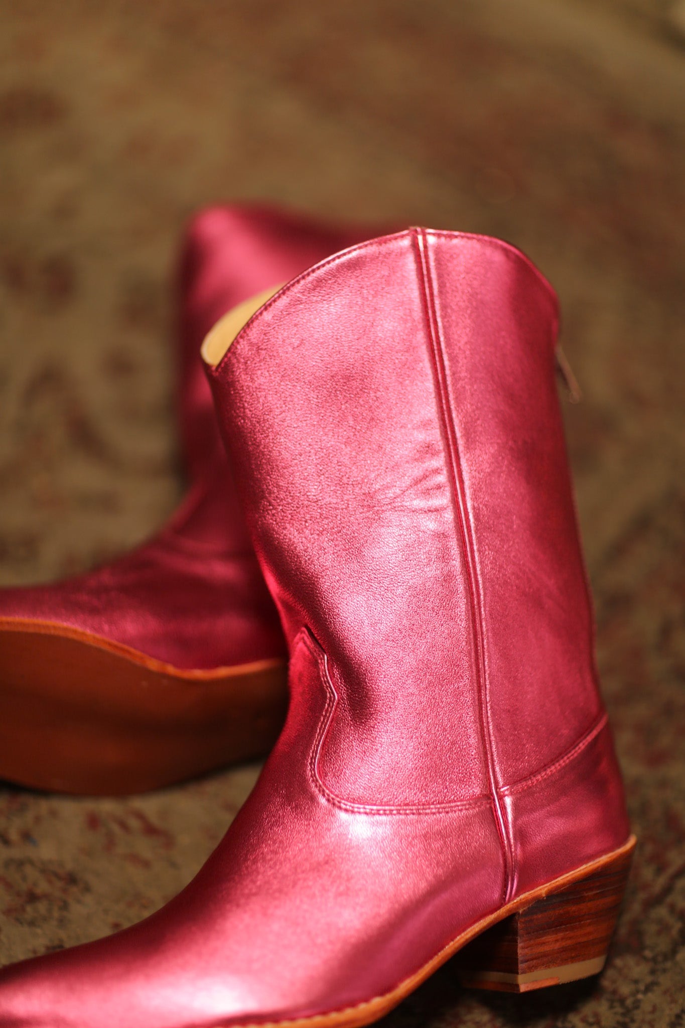 PINK LEATHER WESTERN BOOTS SADTRUN