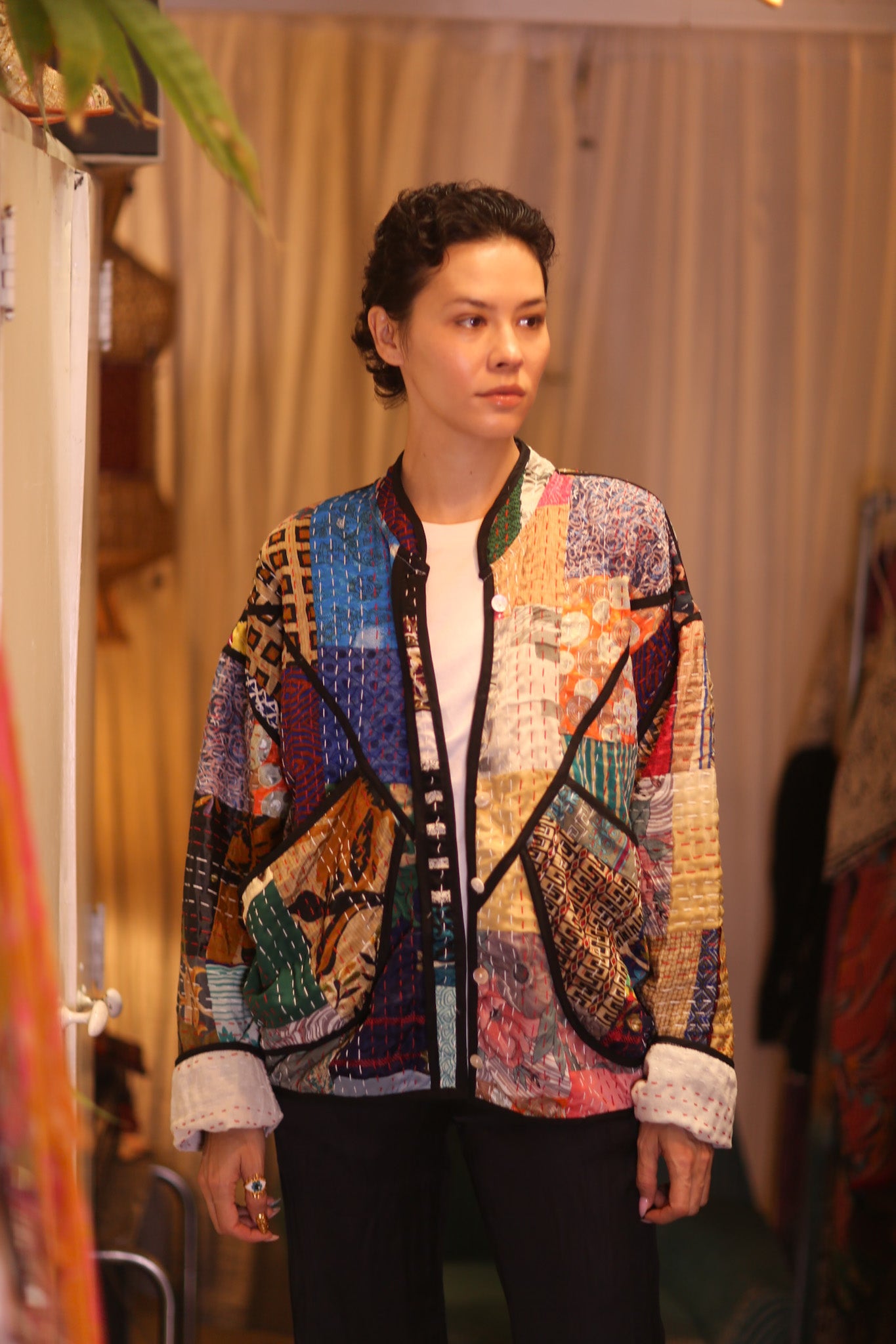 PATCHWORK PATTERN KANTHA JACKET JING