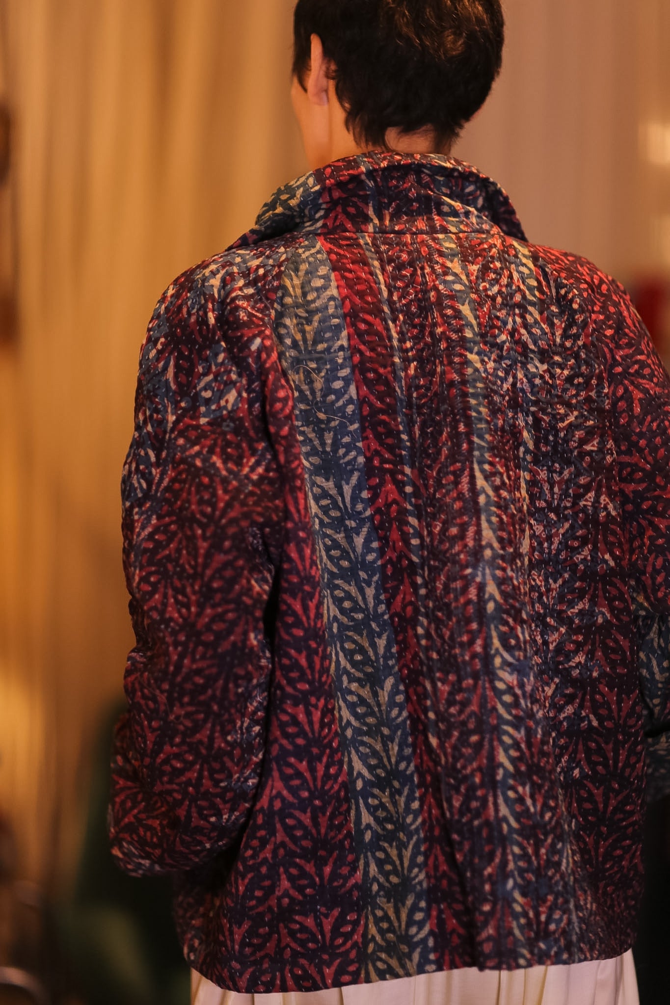 HAND BLOCKED KANTHA JACKET PINLALNI