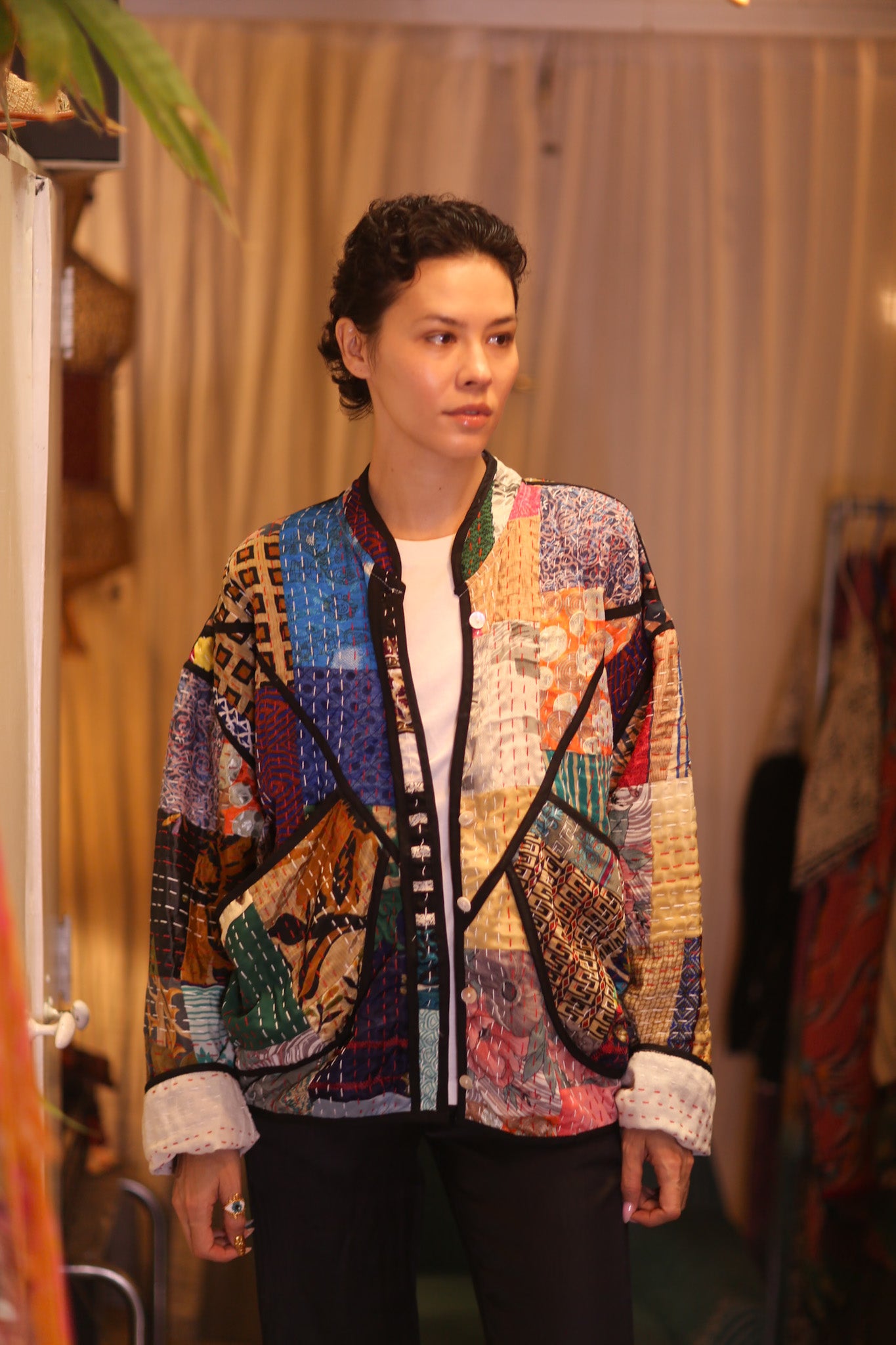 PATCHWORK PATTERN KANTHA JACKET JING