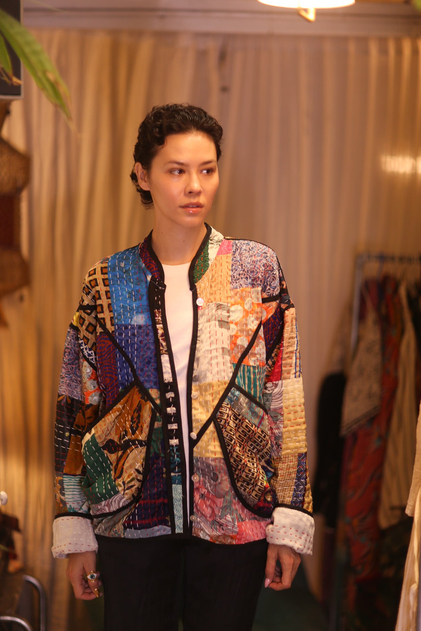 PATCHWORK PATTERN KANTHA JACKET JING