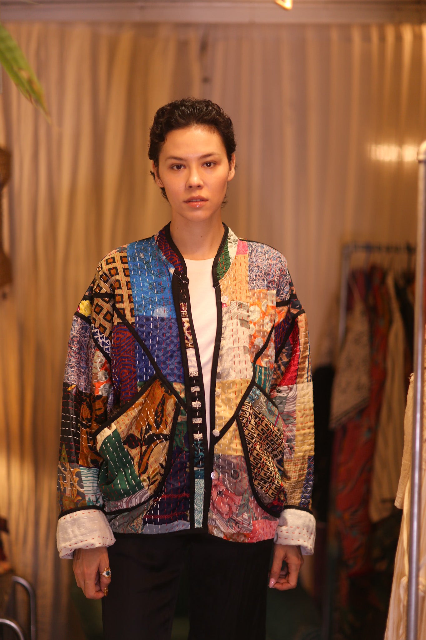 PATCHWORK PATTERN KANTHA JACKET JING